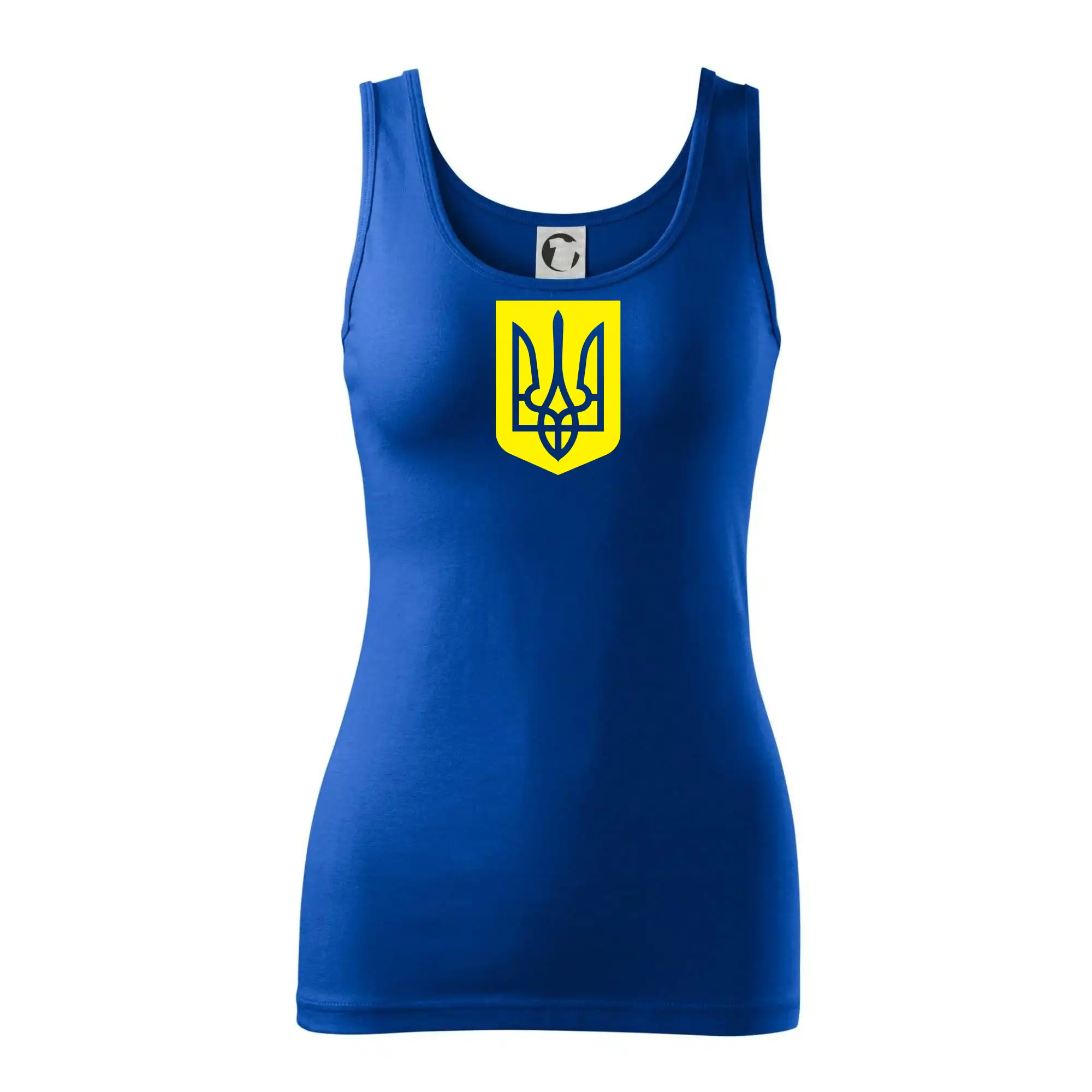 Tričká s vlajkou ukrajiny - Ukrajina znak žltý - Dámske tielko