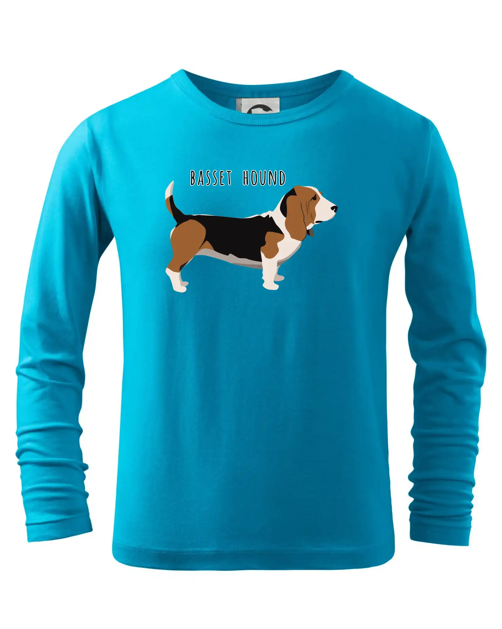 Baset na tričku - Basset hound pes s nápisom - Tričko detské Long Sleeve