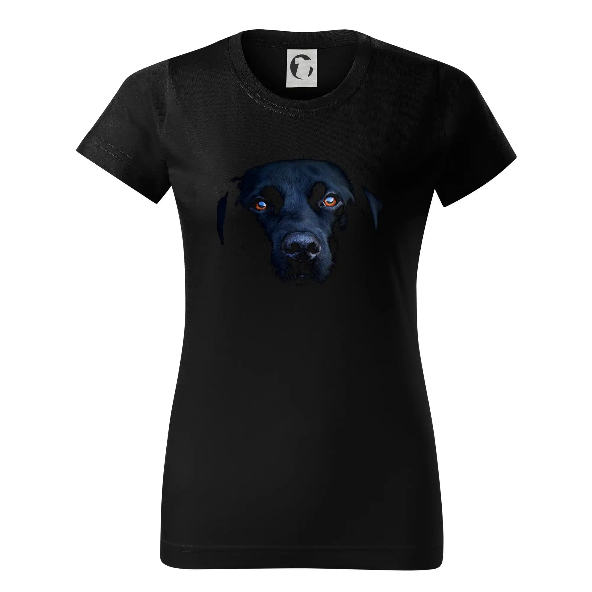 Labrador - Čierny Labrador fotka - Dámske tričko basic - ľahko voľnejšie a dlhšie