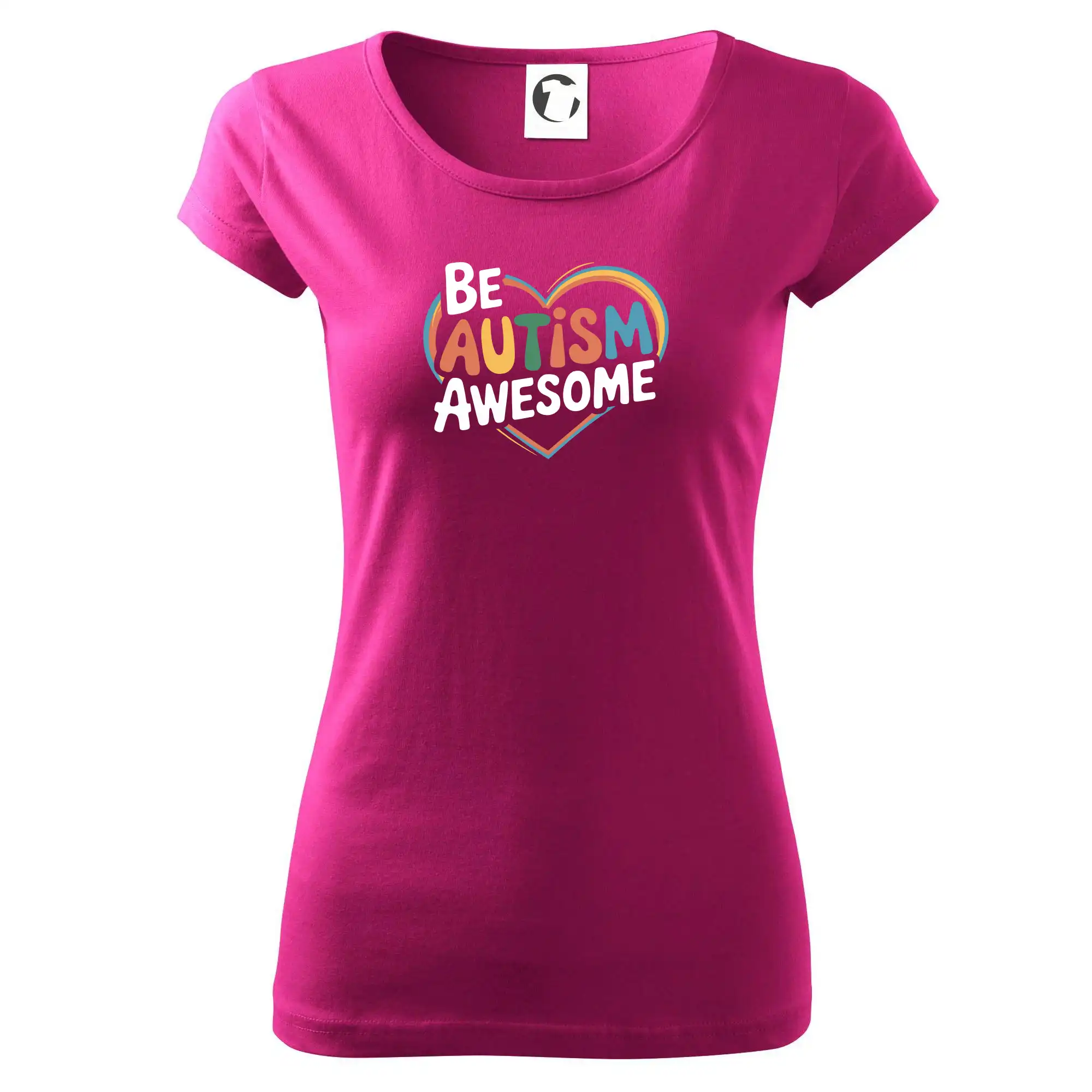 Tričká s motívom autizmu & osveta - Be autism awesome srdce - Dámske tričko Pure