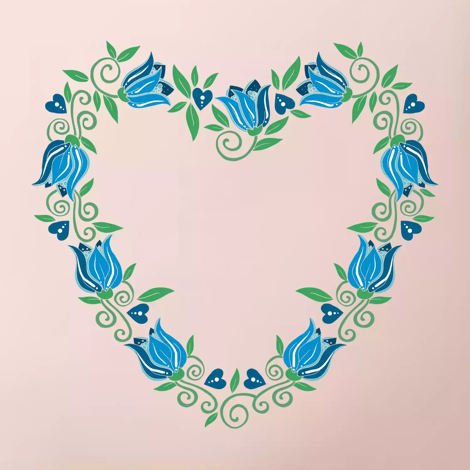 Modré tulipánové srdiečko (Pecka design)