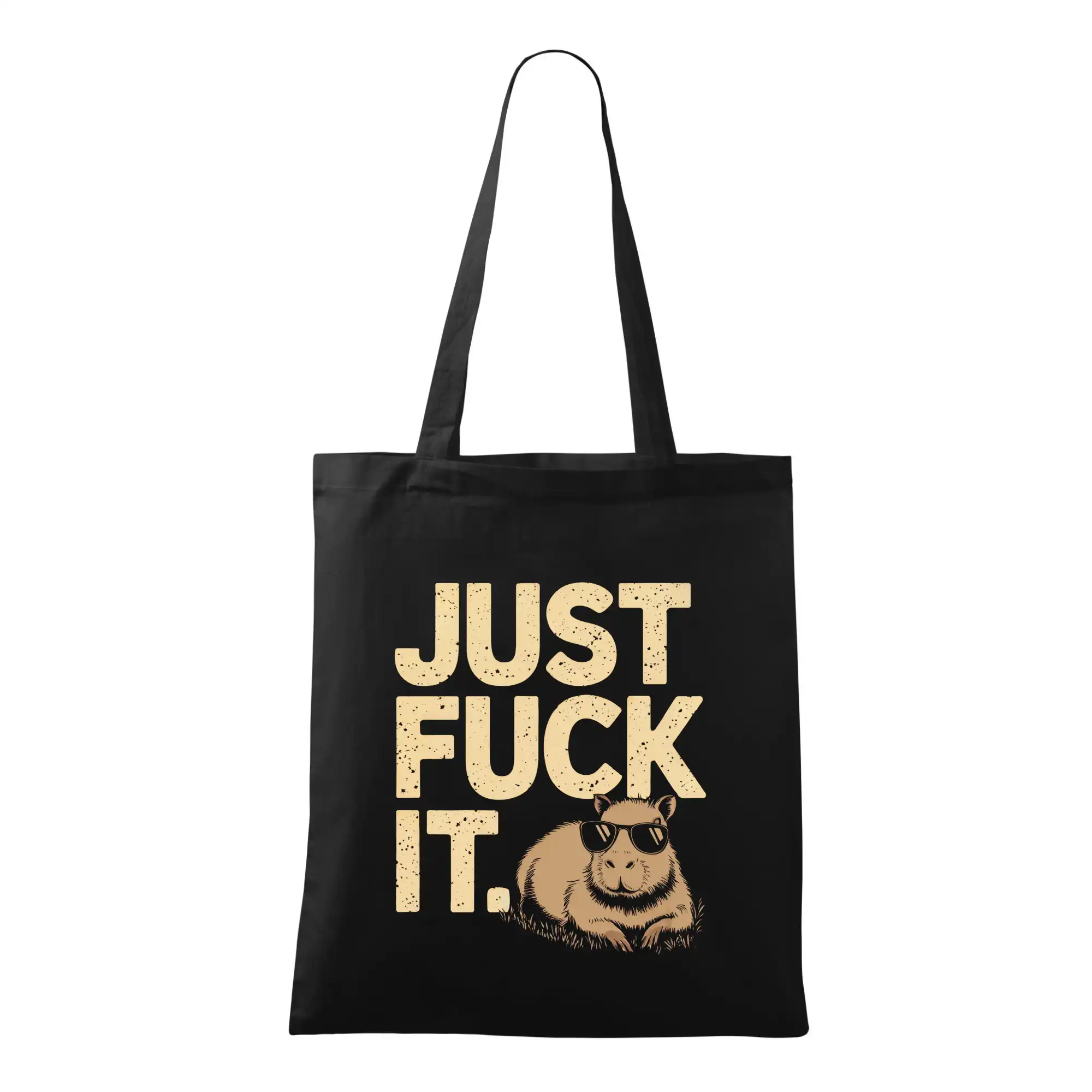 Tričká so zvieratami - Capybara Just fuck it - Taška bavlnená