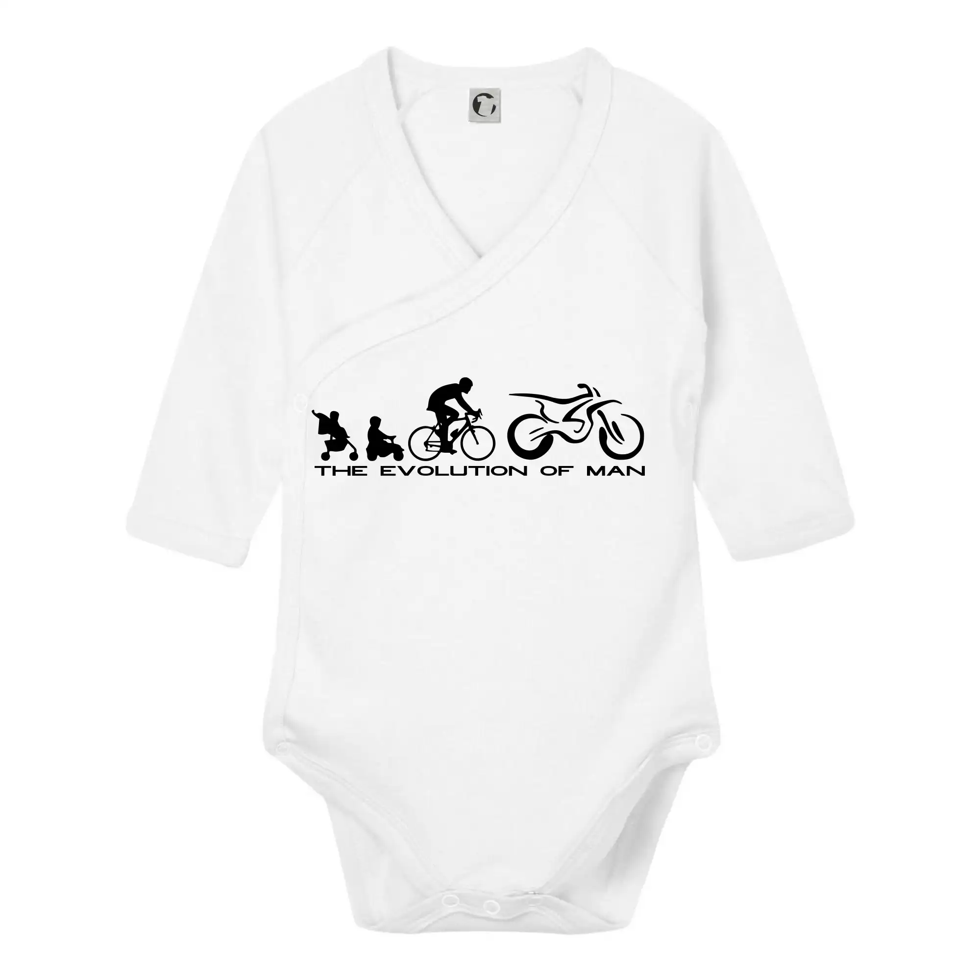 Motocross tričká - Evolution of man (Enduro) - Body zavinovacie s dlhým rukávom