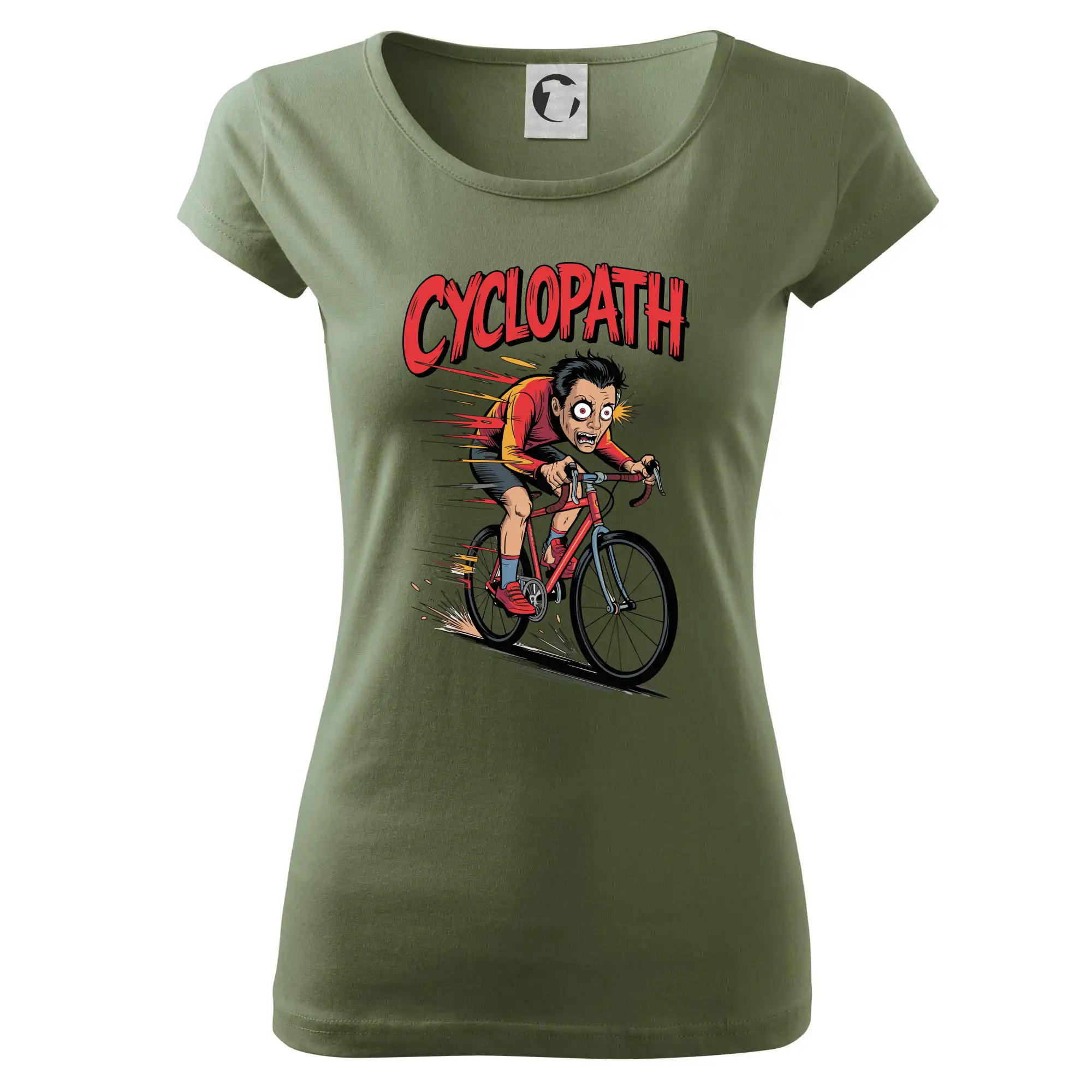 Tričko ako darček pre cyklistu - Cyclopat karikatúra - Dámske tričko Pure