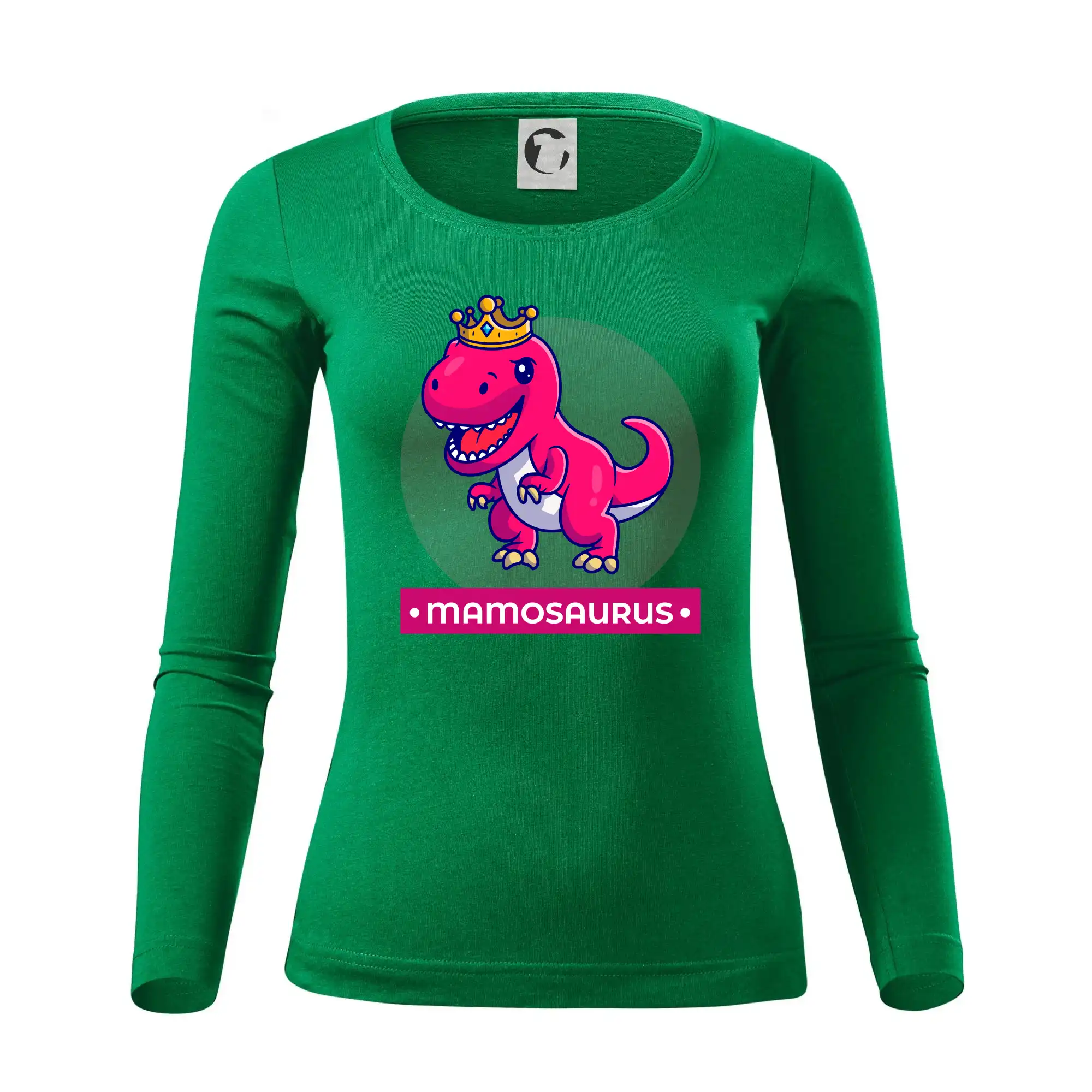 Tričká a mikiny pre mamičky - Dinosaurie rodina - mama - Dámske tričko FIT-T LS - zužené