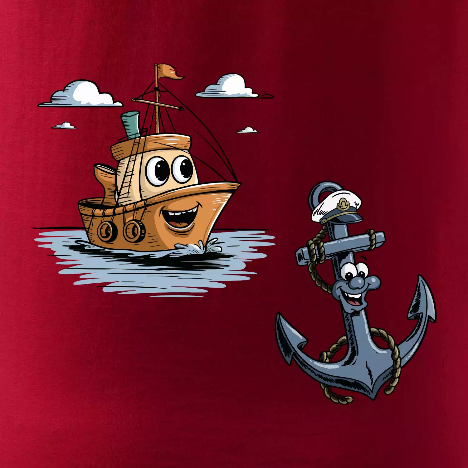 Parové triko - Loď a kotva