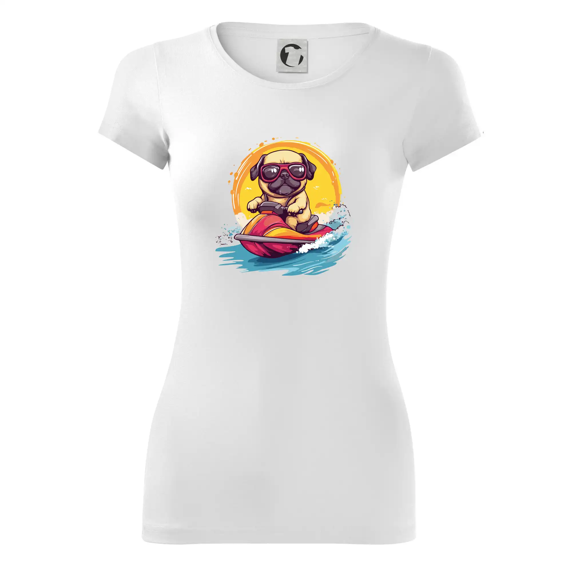 Mops na vodním skútru