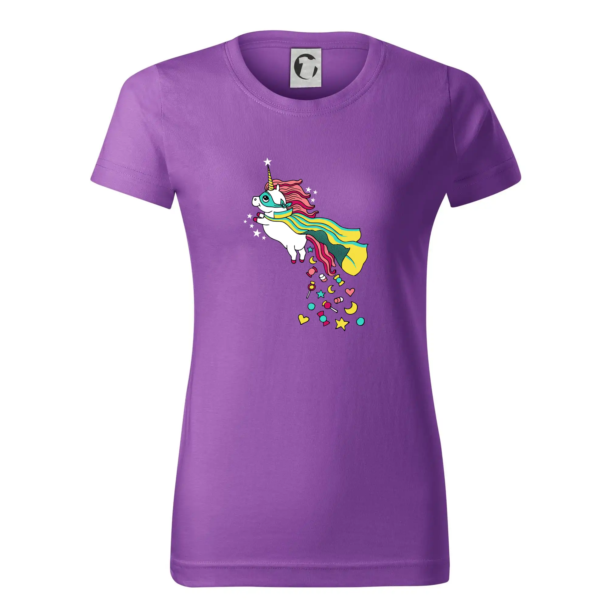Tričká s jednorožcom - Sweet jednorožec (Pecka design) - Dámske tričko basic - ľahko voľnejšie a dlhšie