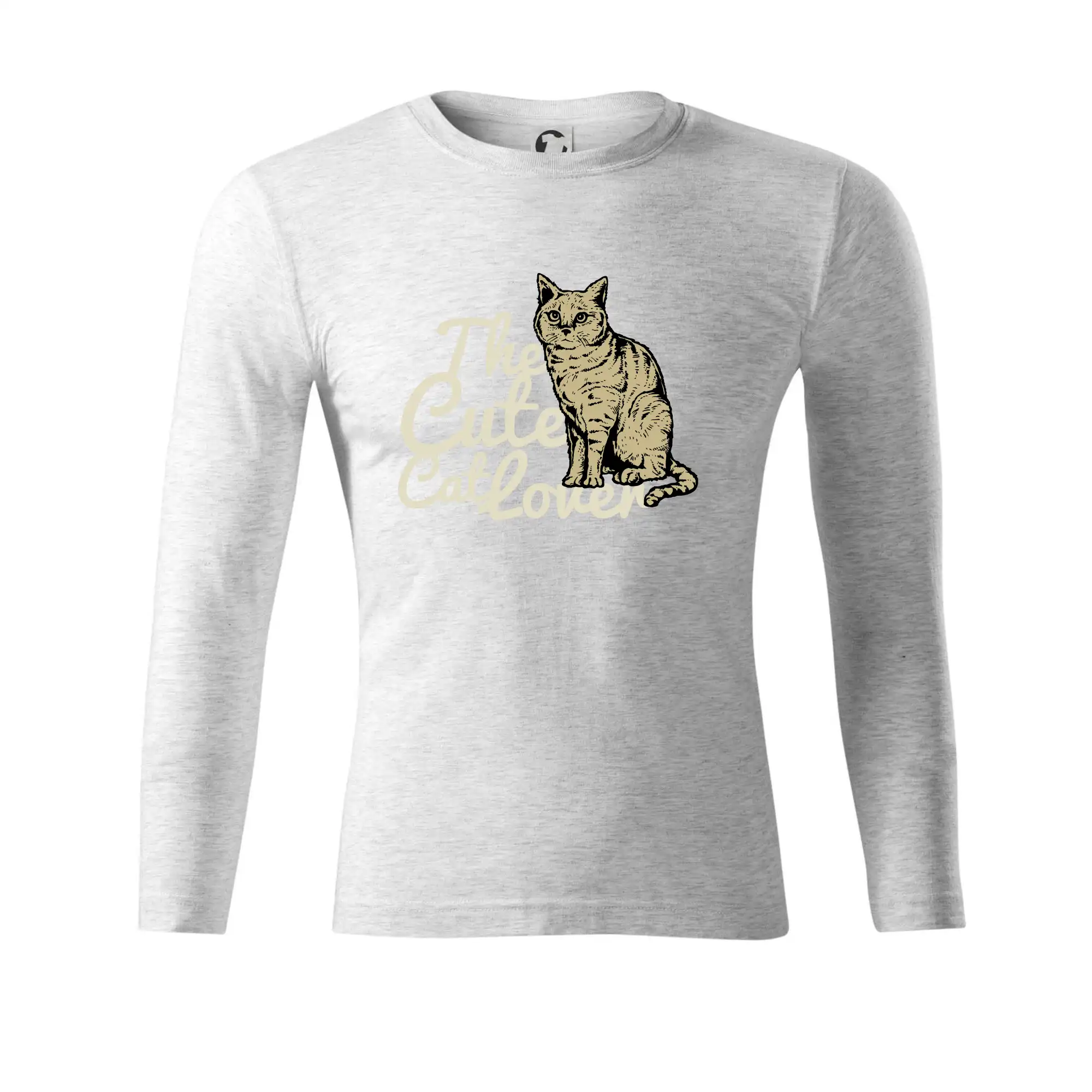 Vtipná tričká s mačkou - The cute cat lover - Tričko Progress s dlhým rukávom