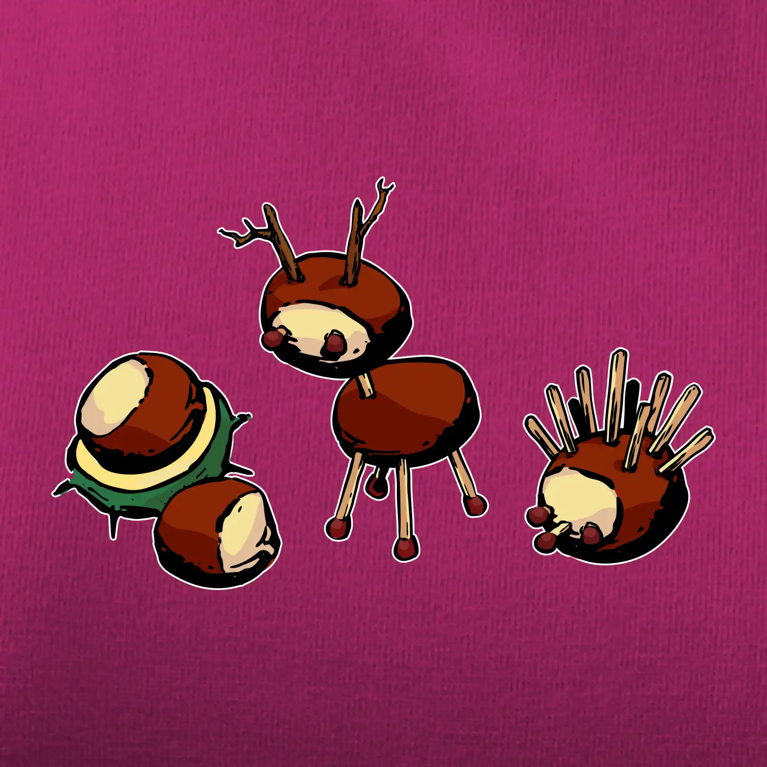 Kaštanová zvířátka - v řadě