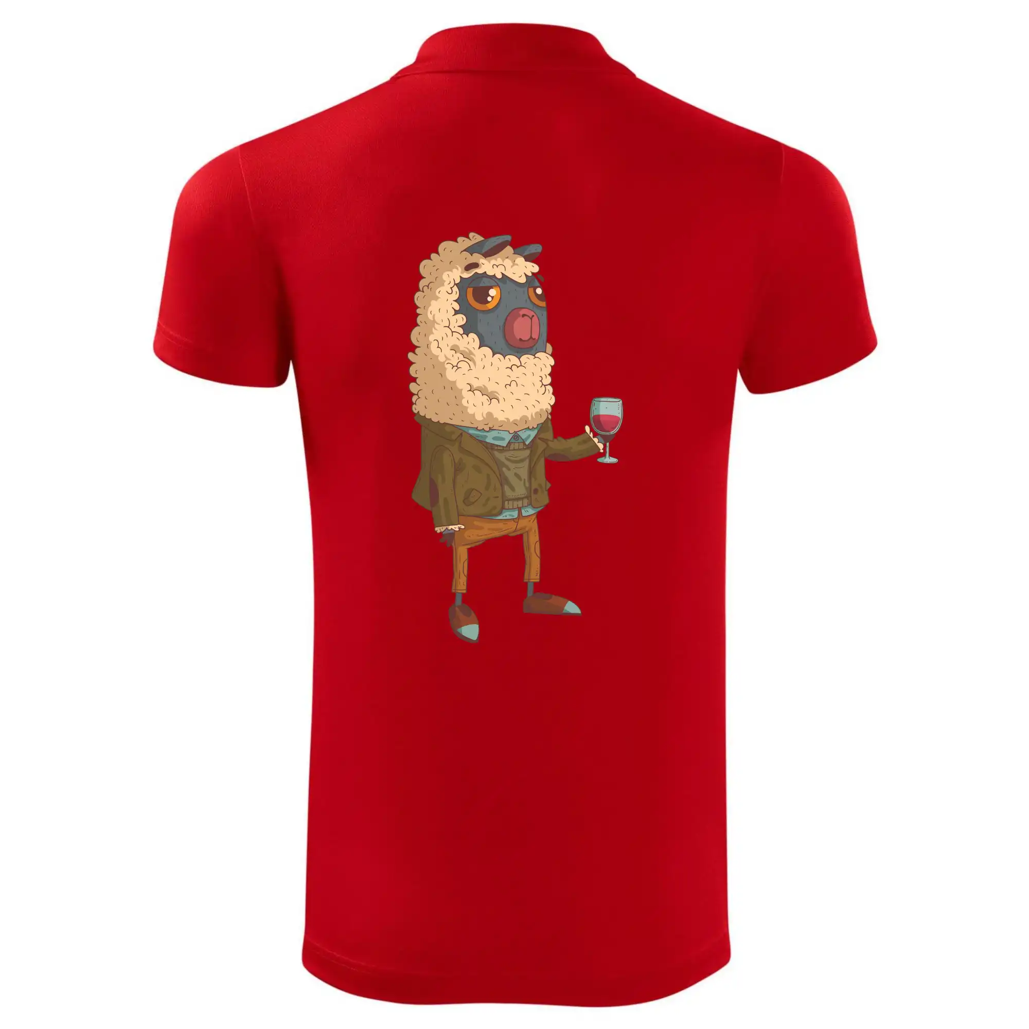 Alpaka s vínem muž