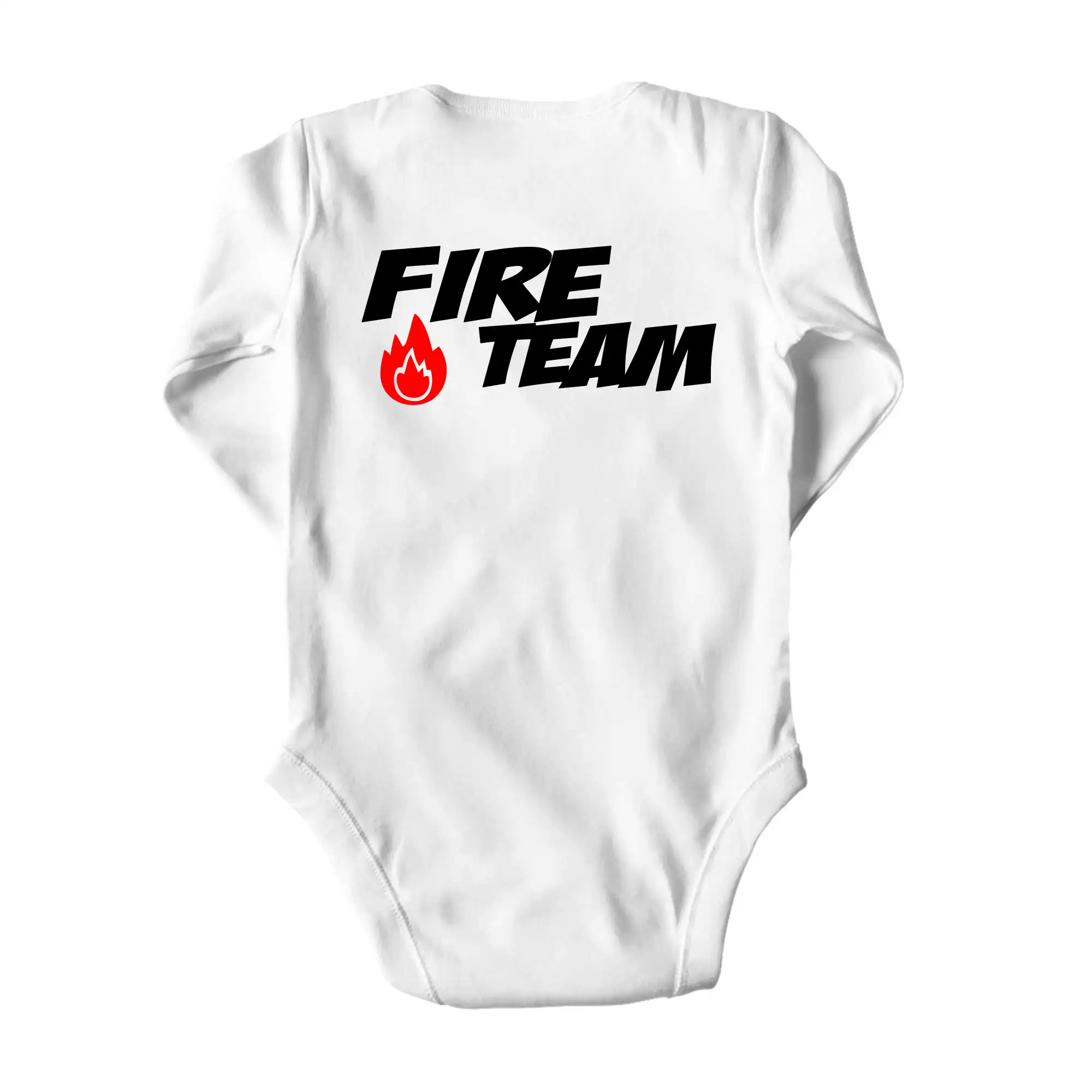 Originálne tričká pre hasičov - Fire Team plamen - Body dojčenské s dlhým rukávom