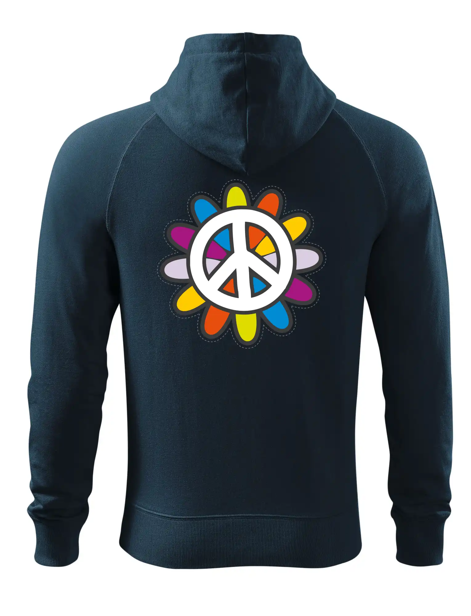 Peace symbol s kreslenou květinou