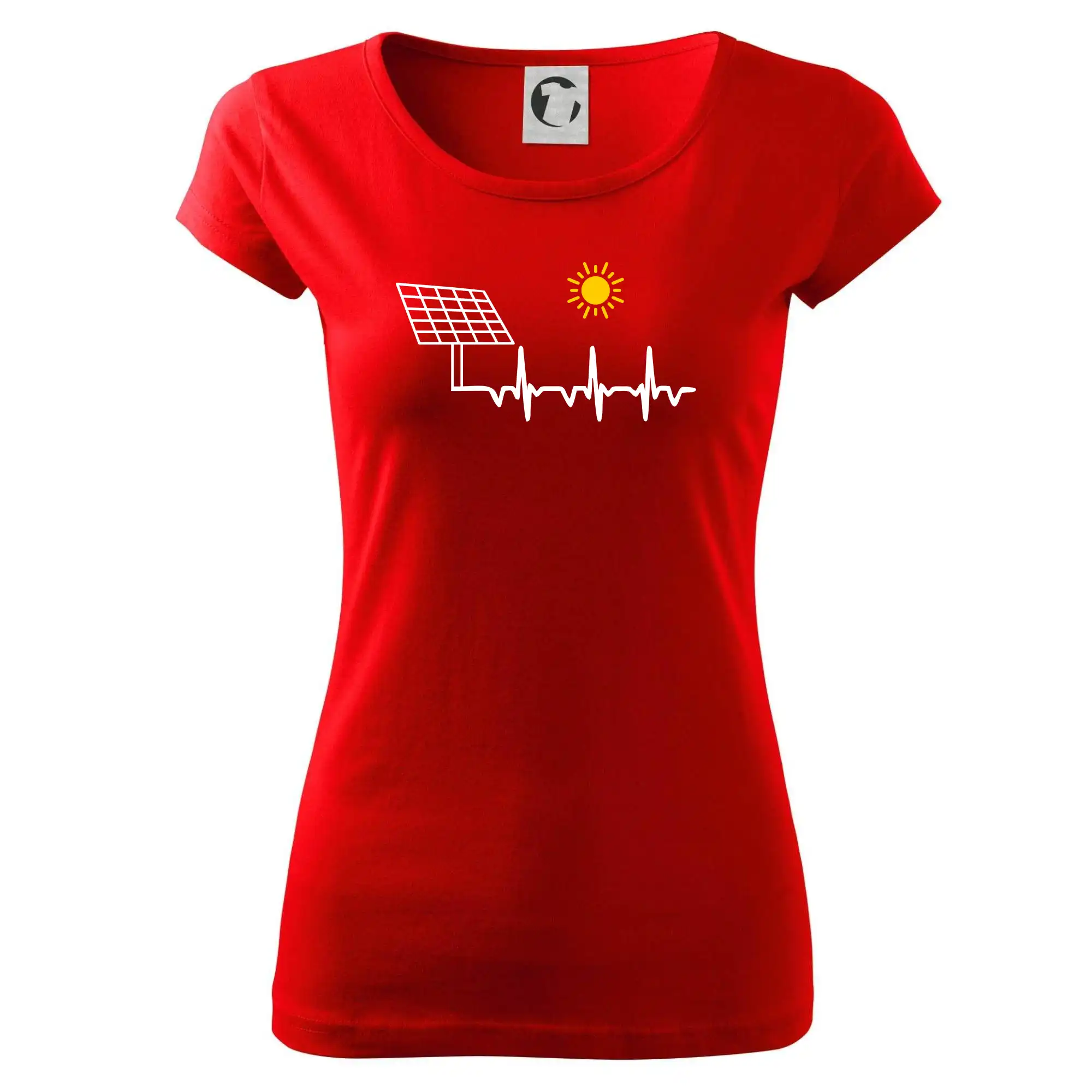 Tričká na chalupu - Ekg Fotovoltaická elektráreň - Dámske tričko Pure