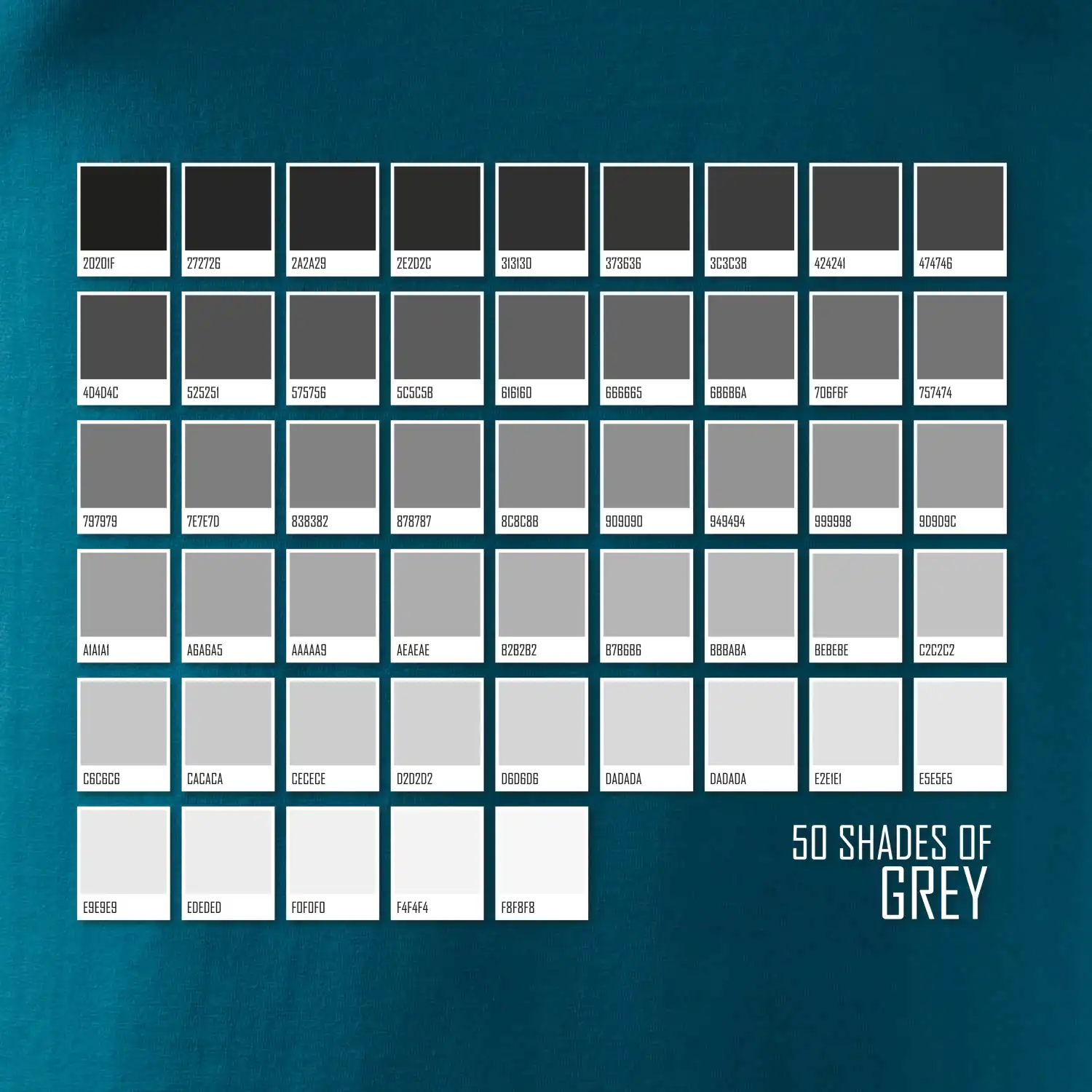 50 barevných odstínů šedi