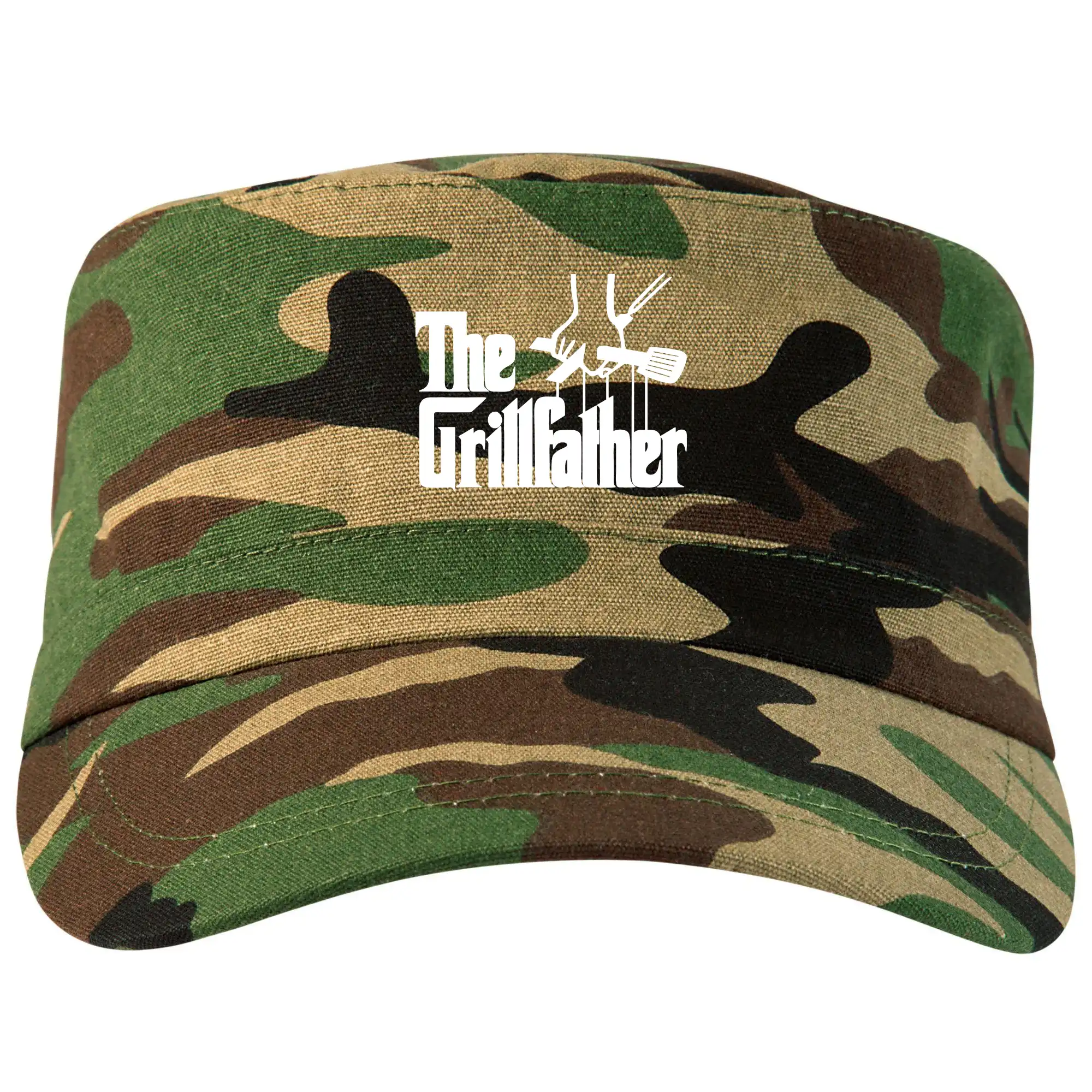 Tričká a zástery na grilovanie - The Grillfather - Šiltovka CAMO