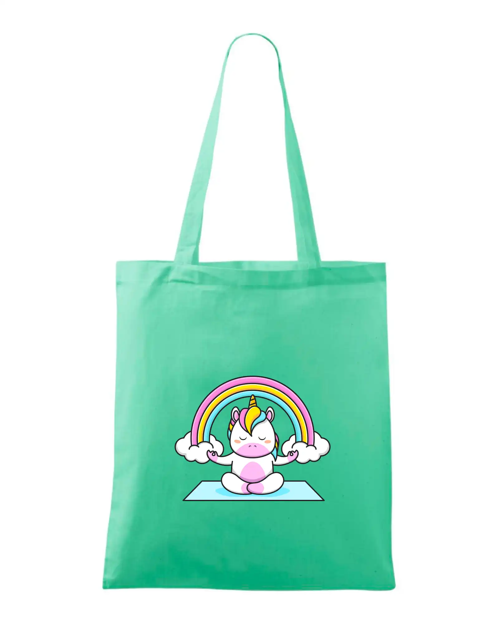 Tričká na jógu - Yoga jednorožec - dúha - Taška bavlnená