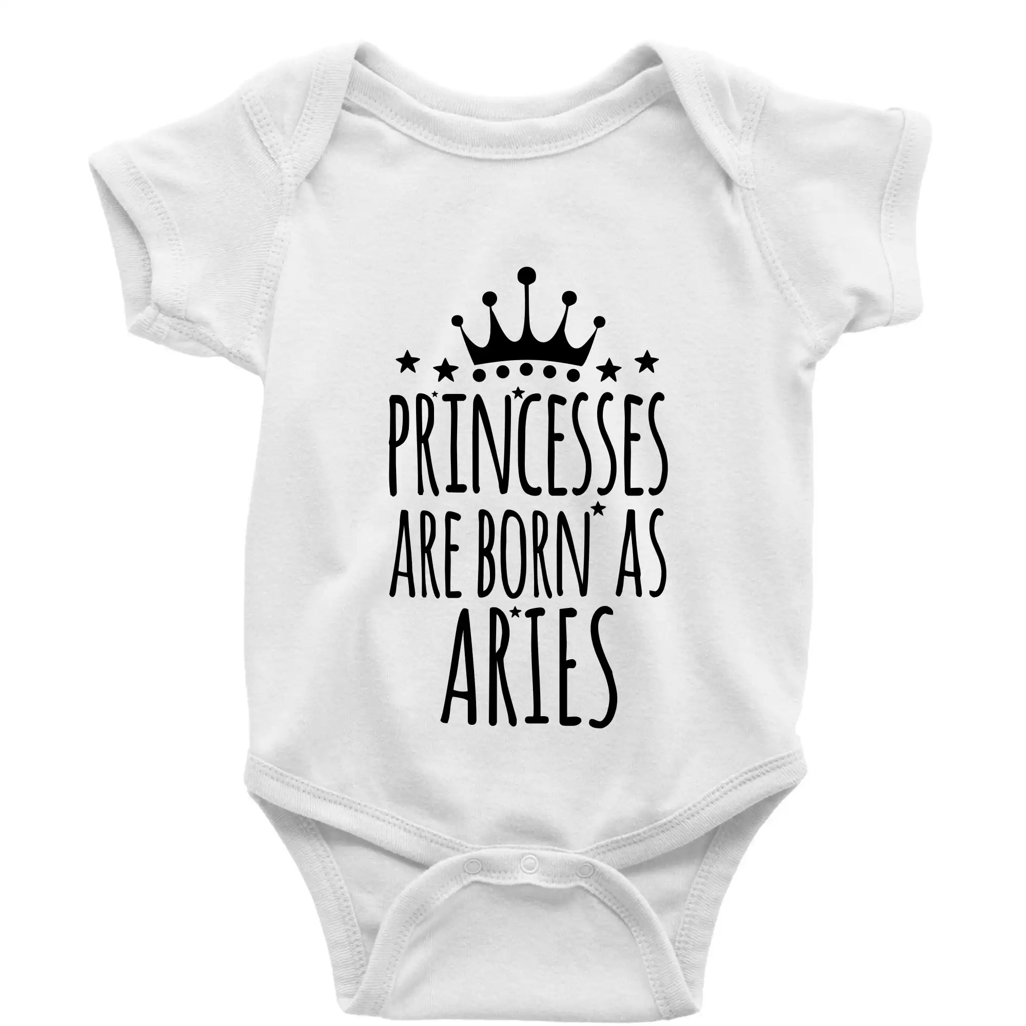 Tričká baran - Princesses are born as Aries - Baran - Body dojčenské s krátkym rukávom