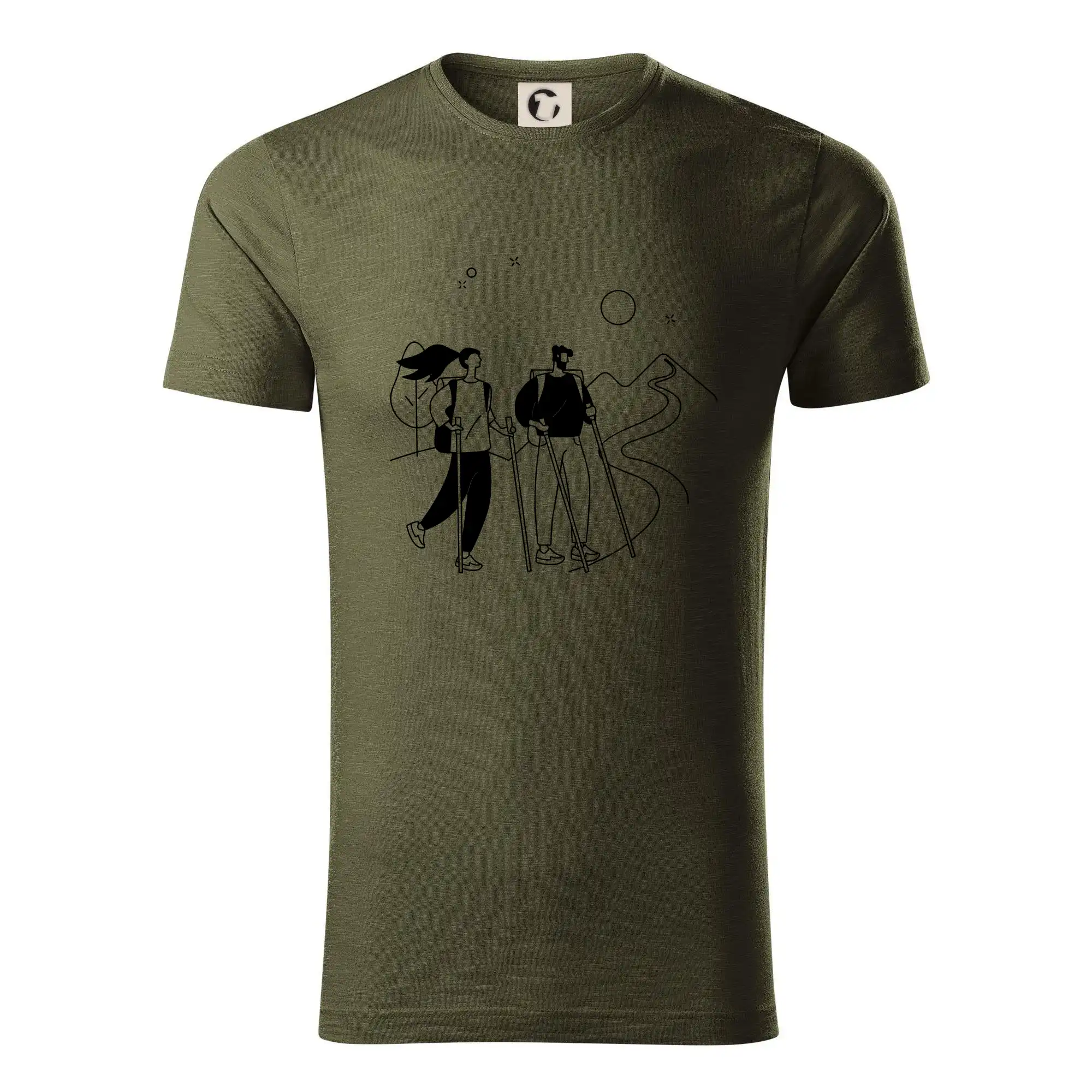 Trička pre cestovateľov - Kreslený pár na výlete - Tričko z organickej bavlny