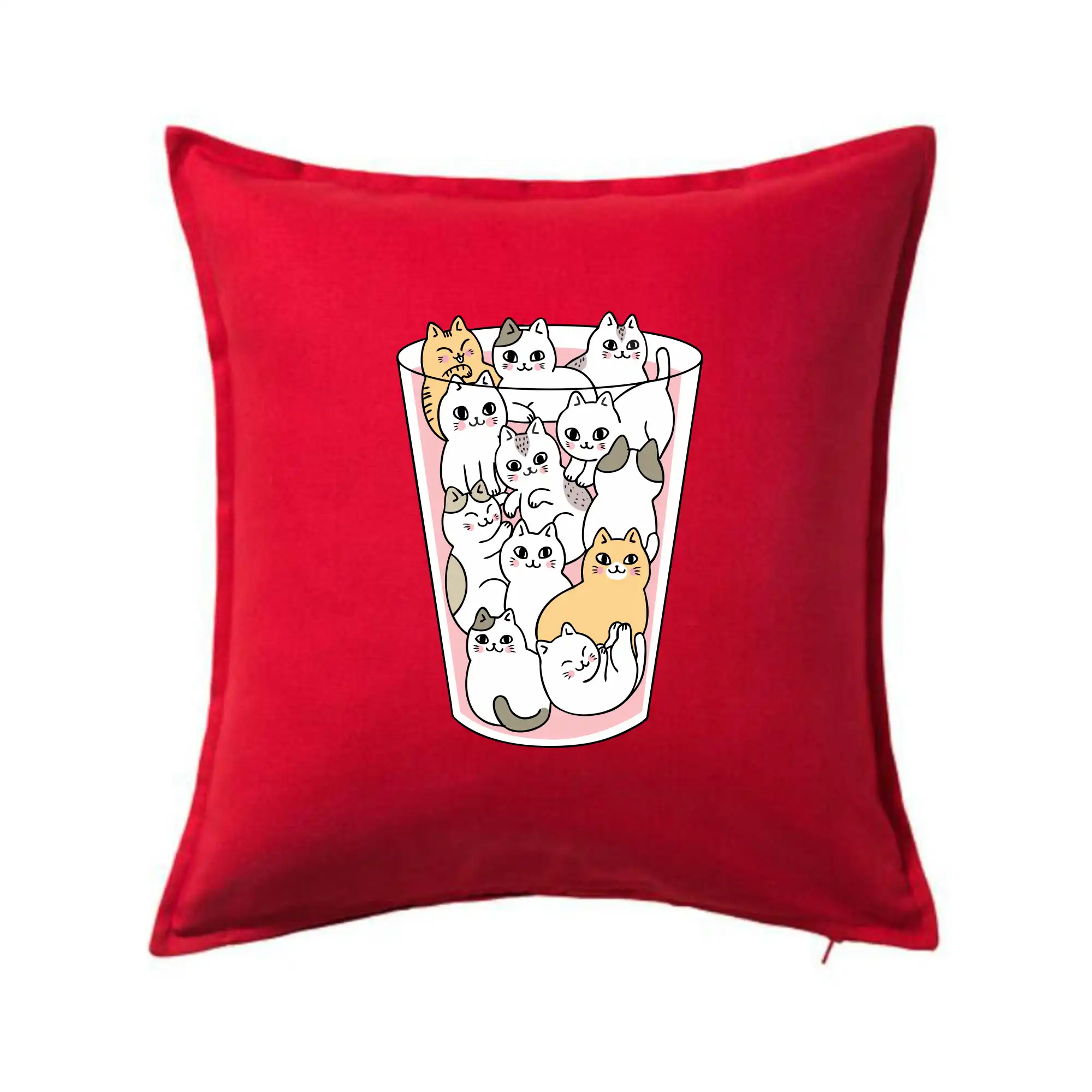 Vtipná tričká s mačkou - Mačky v pohári - Vankúš 50x50