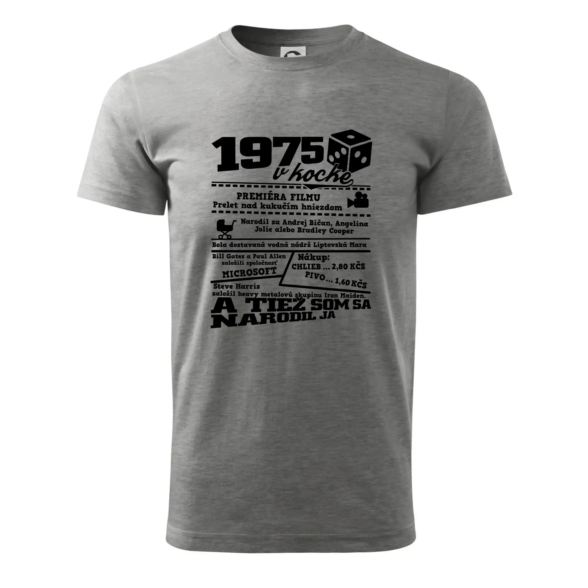 Narodeninové tričko 1975 - 1975 v kocke - Klasické pánske tričko vyššej gramáže