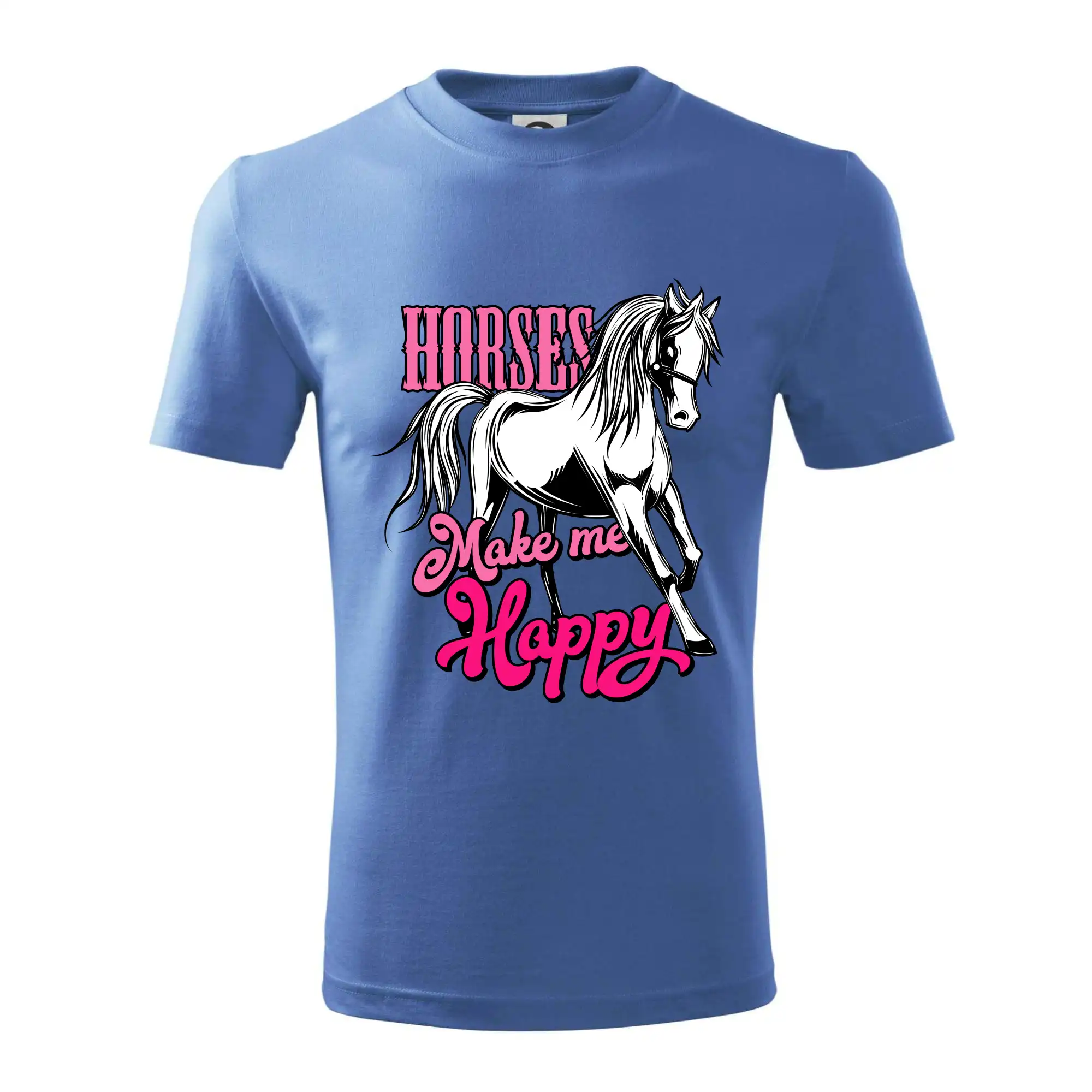 Tričká s koňmi - Horses Make me Happy - Tričko detské bavlnené