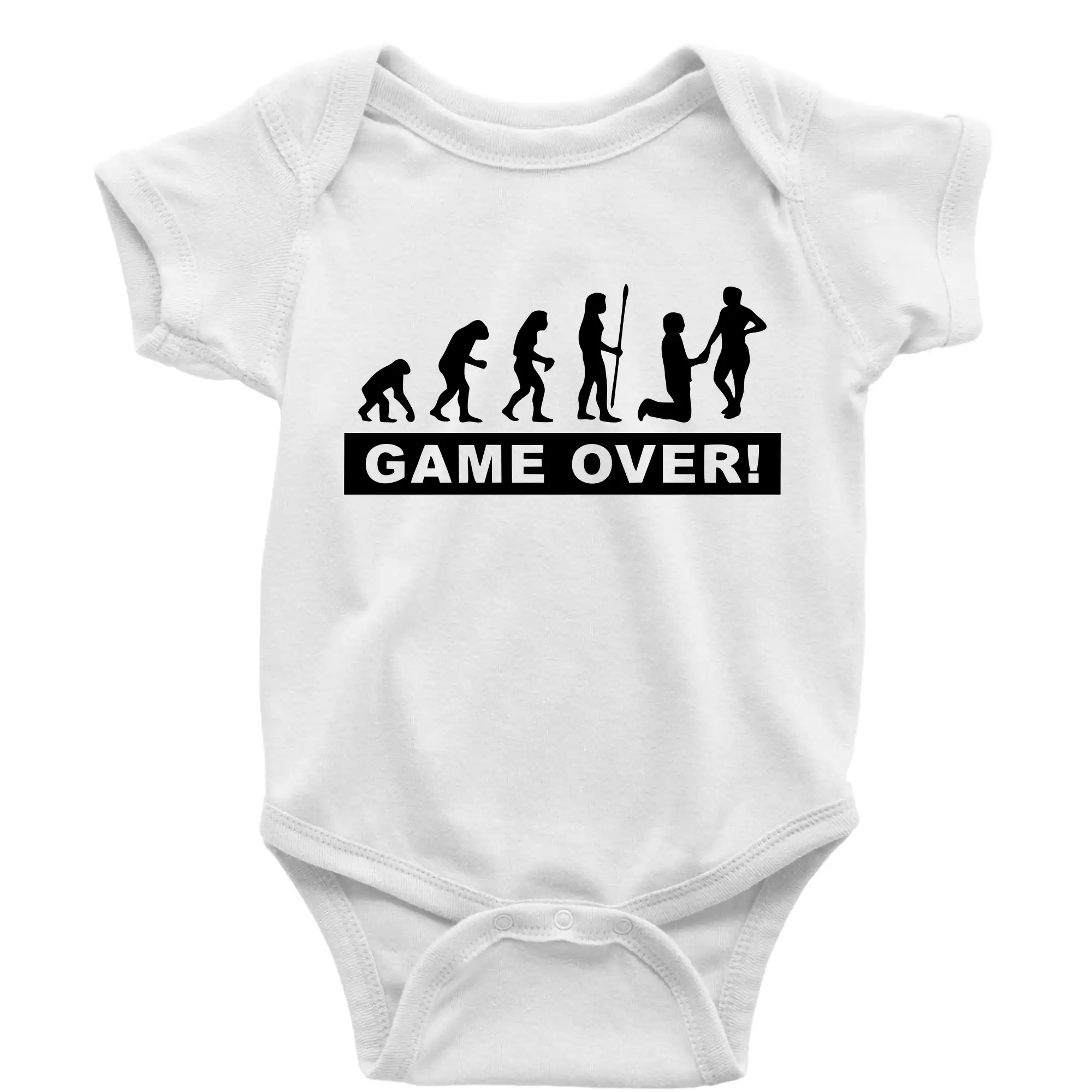 Svadobné tričká - Game over evolúcia - Body dojčenské s krátkym rukávom