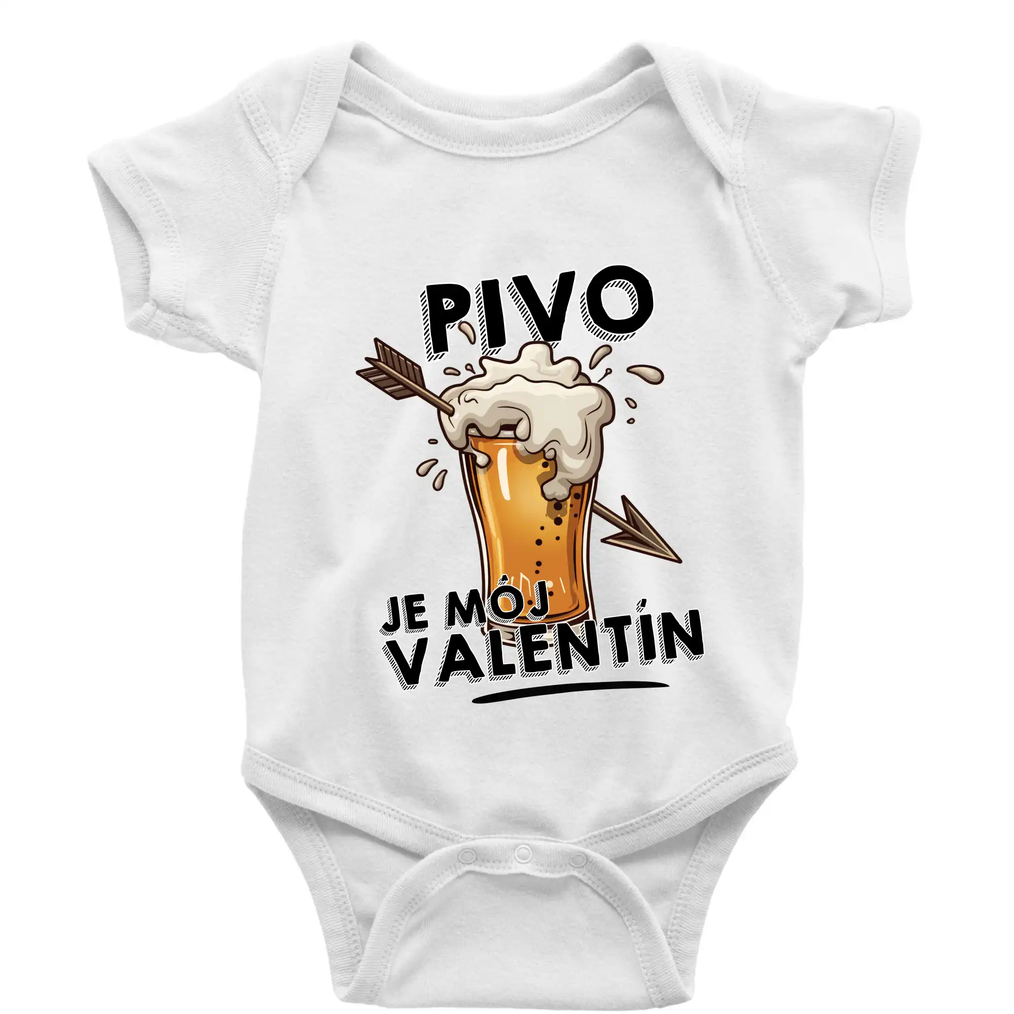 Tričká pre zamilovaných - Pivo je môj valentín - Body dojčenské s krátkym rukávom