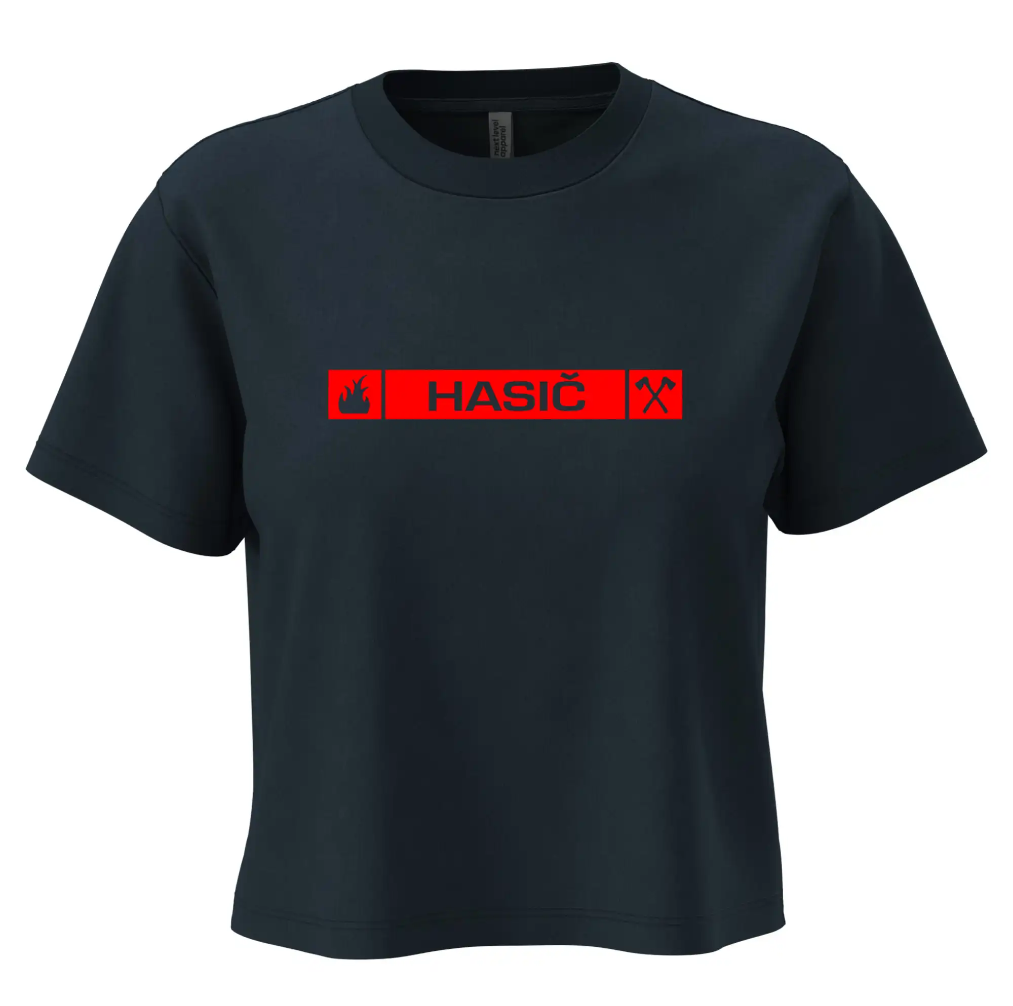 Originálne tričká pre hasičov - Hasiči predný znak - Boxy cropped tričko OVERSIZE