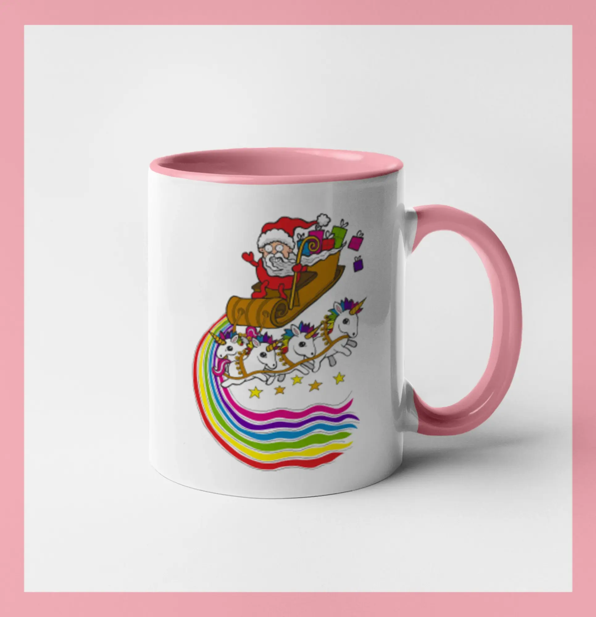 Tričká s jednorožcom - Santa a jednorožce (Pecka design) - Hrnček 