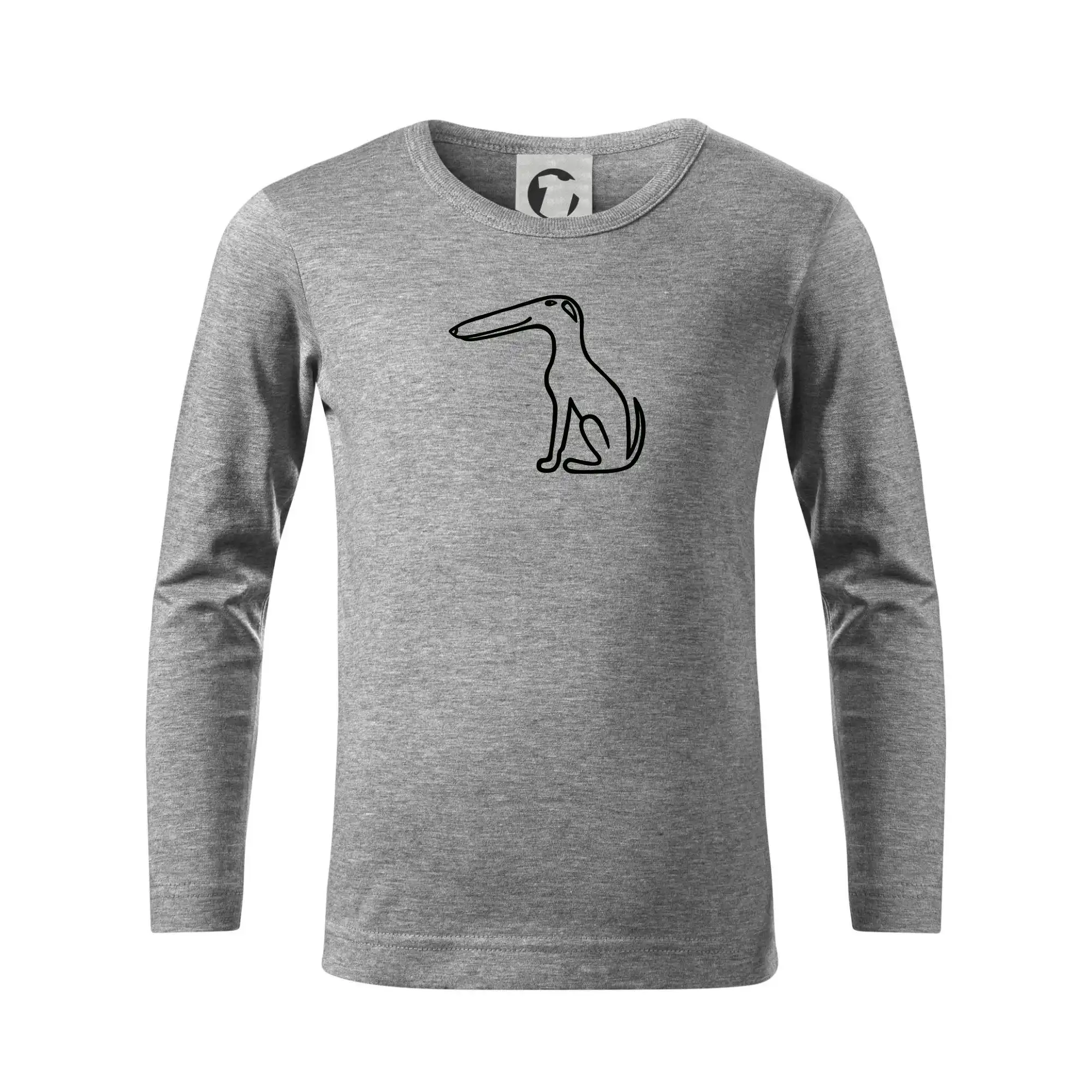 Ostatné psie plemená - Barzoj obrys čierny - Tričko detské Long Sleeve