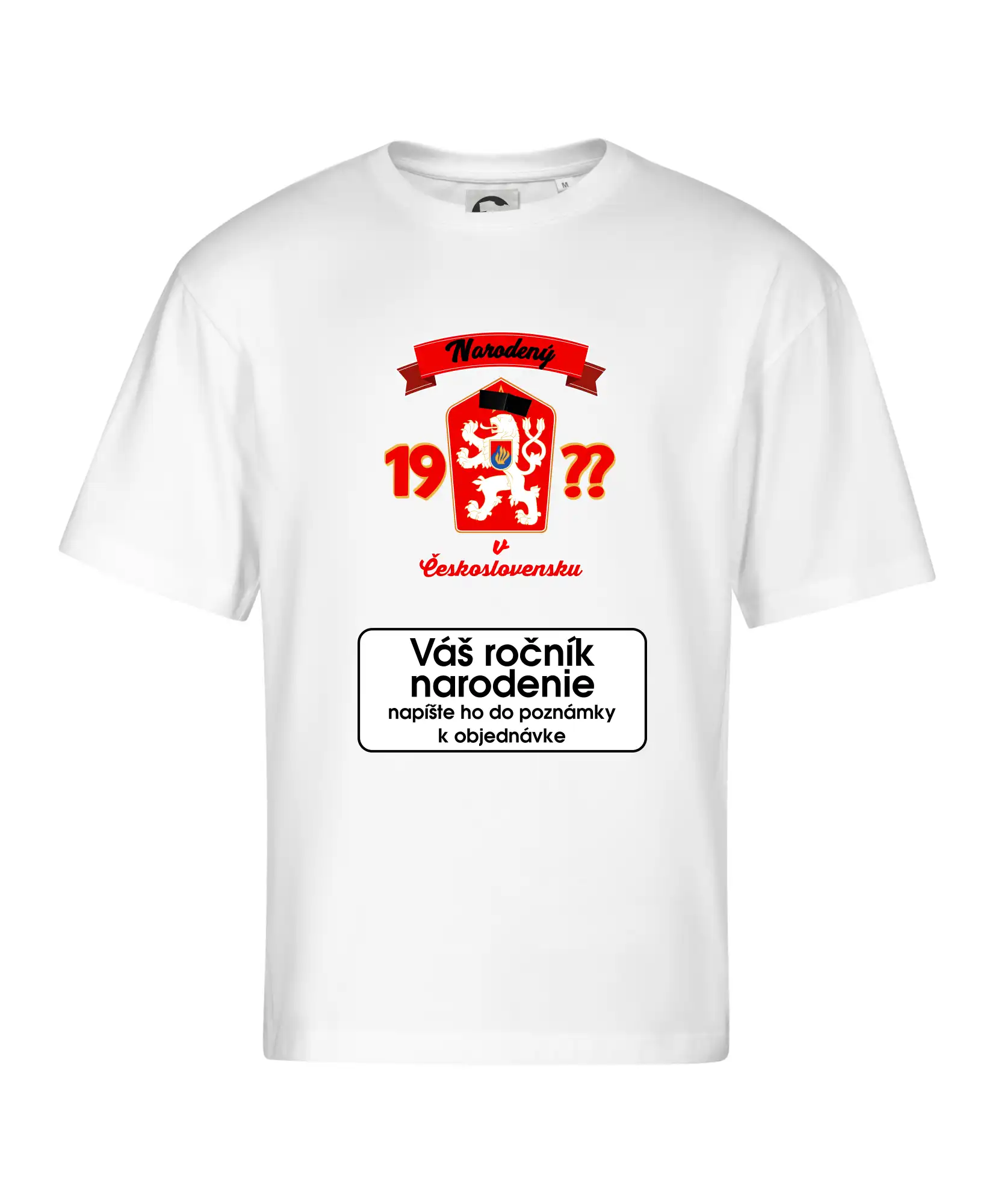 Prelepená hviezda - Narodený v Československu - vlastný ročník - Stage unisex - OVERSIZE