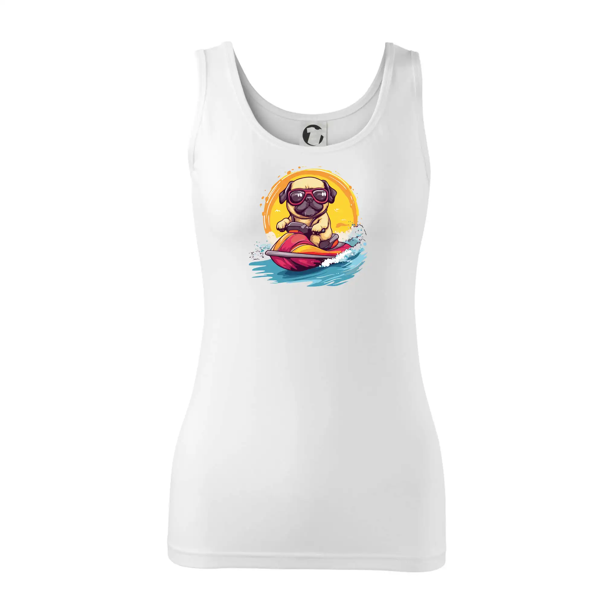 Mops na vodním skútru