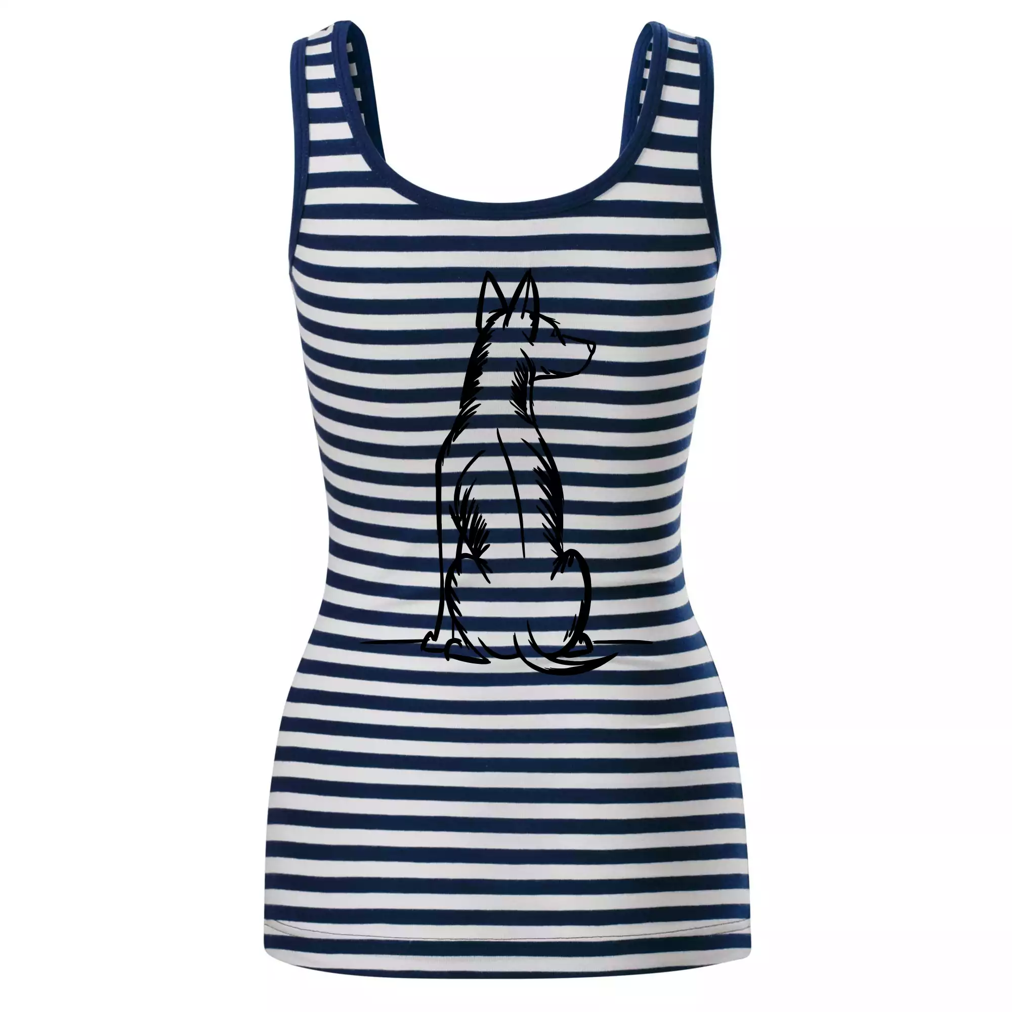 Pes kreslený zezadu