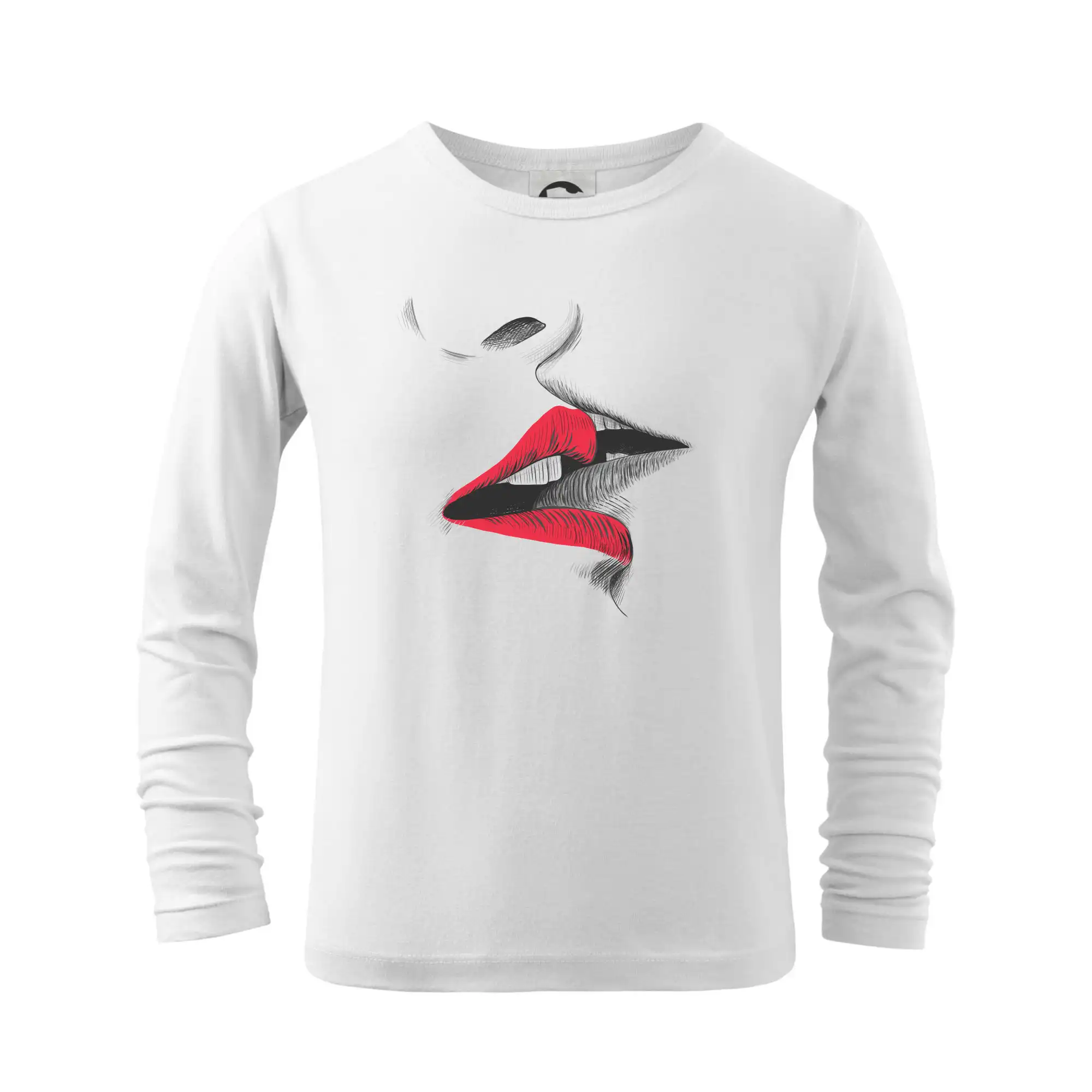 Tričká pre zamilovaných - Bozkávanie dve pusy tlač - Tričko detské Long Sleeve