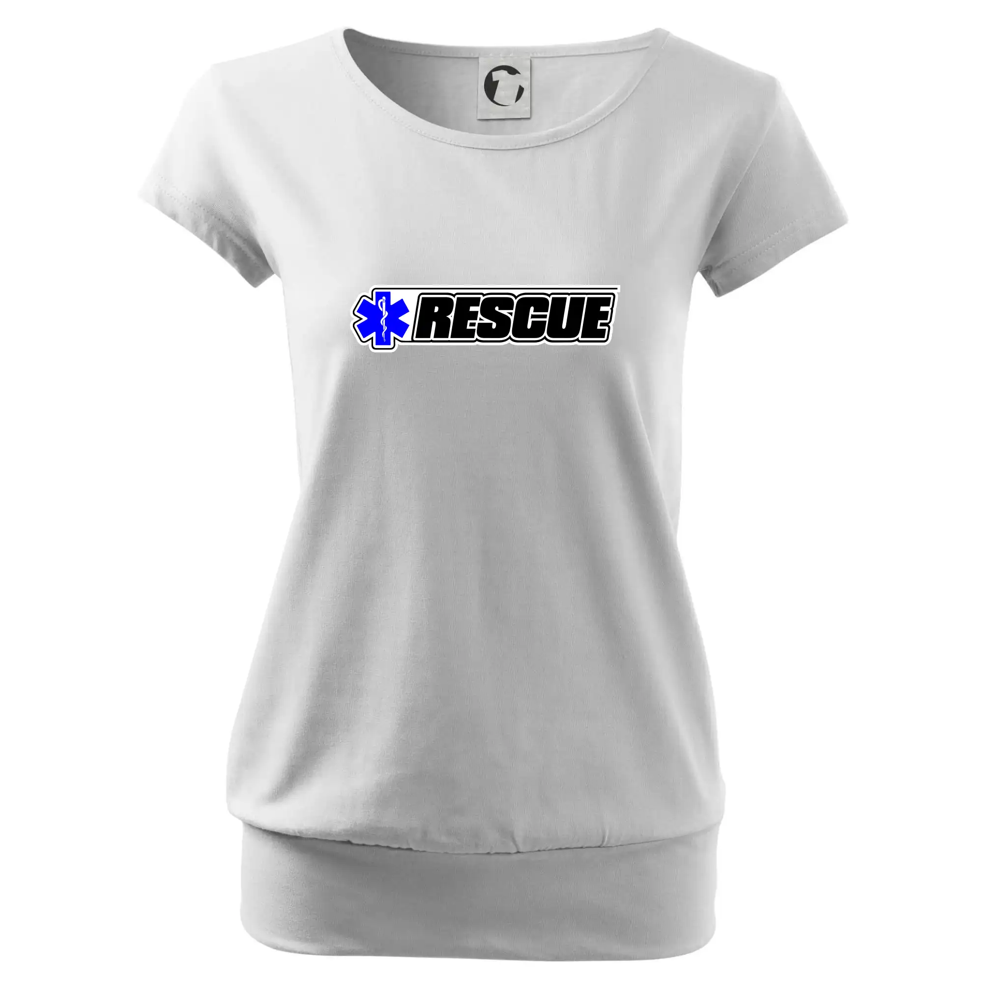 Tričká a mikiny pre záchranárov a lekárov - Kvalitné oblečenie pre zdravotníkov - Záchranár rescue kríž modrý - Voľné tričko city