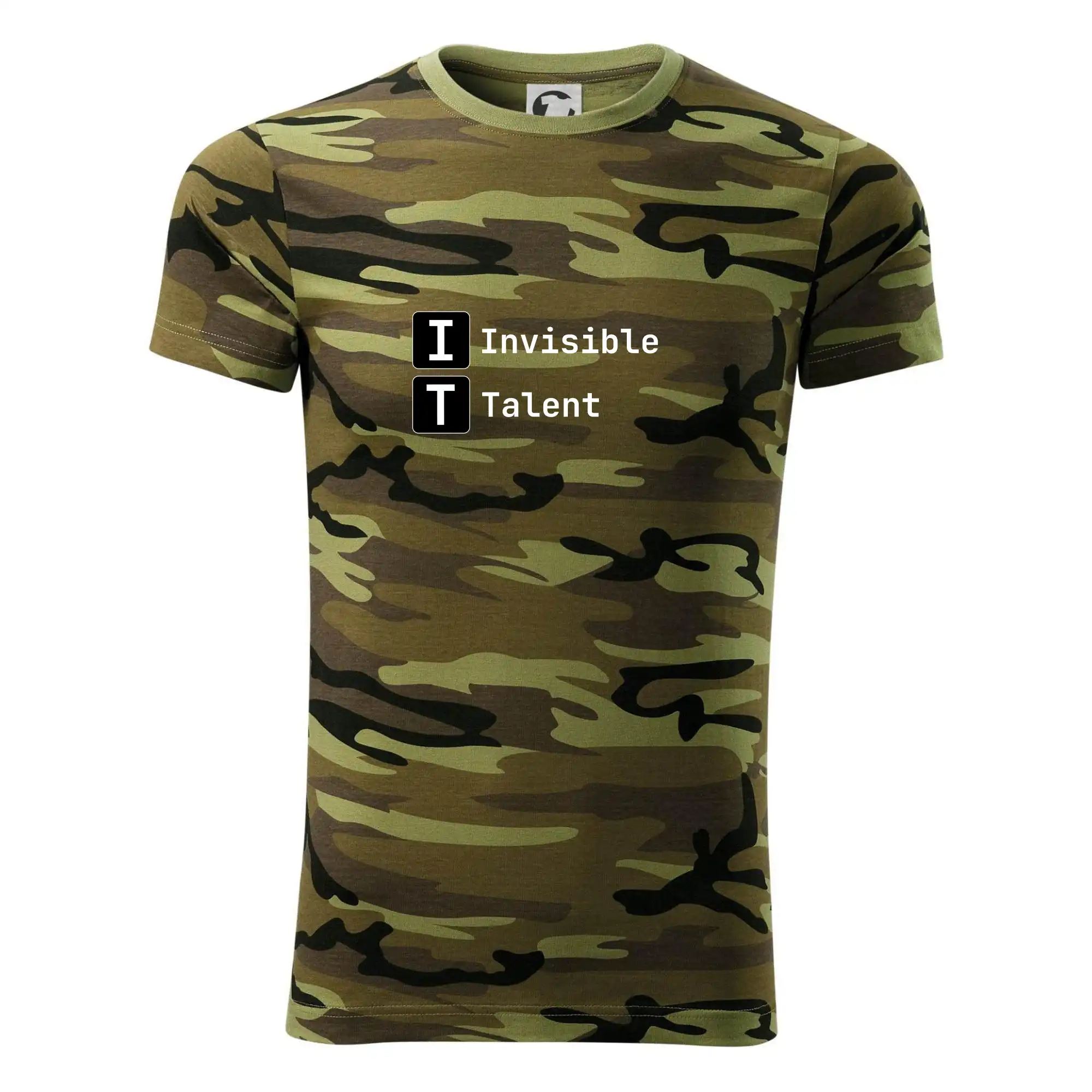 Tričká pre ajťákov - IT Nápis Invisible Talent - Army CAMOUFLAGE