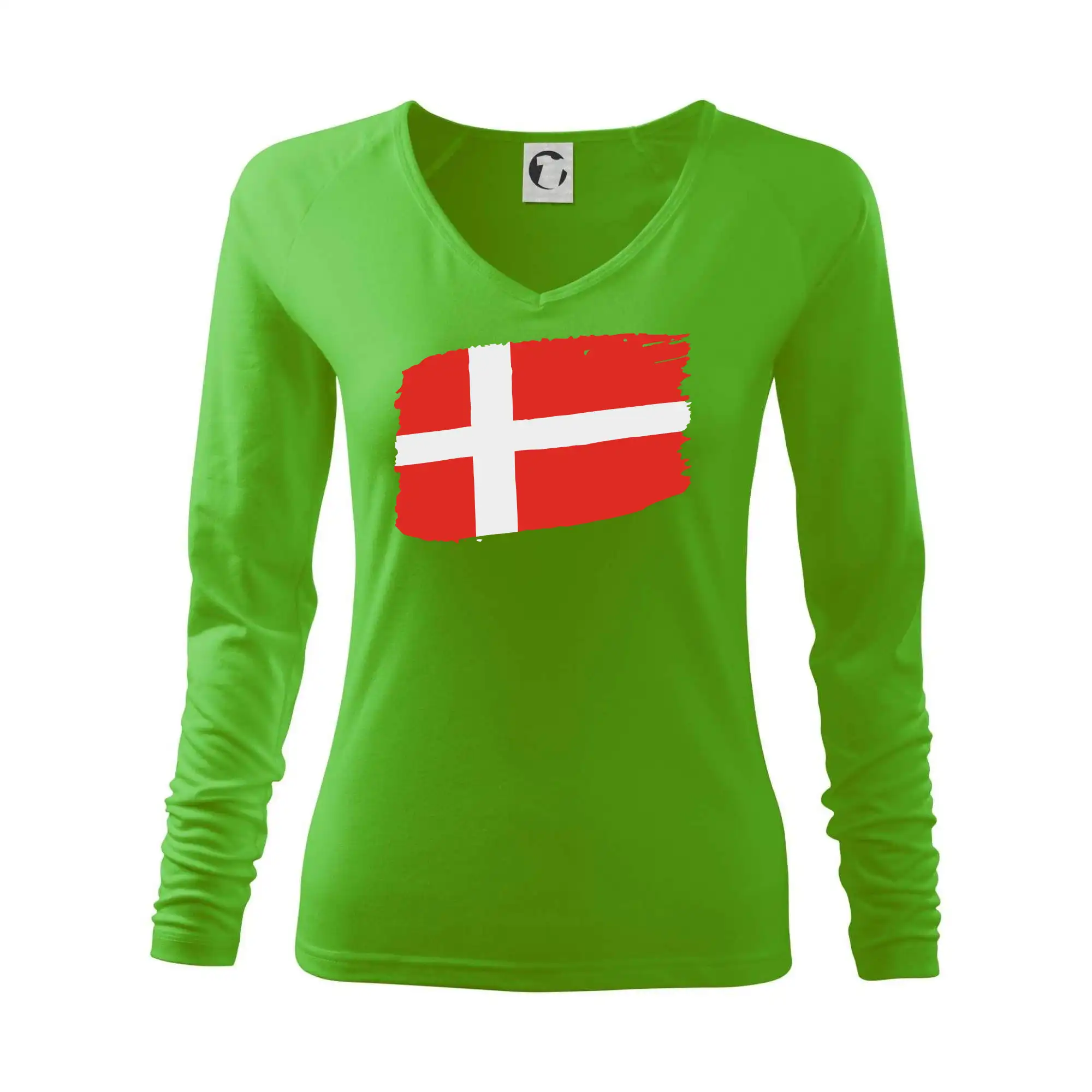 Motívy štátnych vlajok - Dánsko vlajka - Tričko dámske Elegance