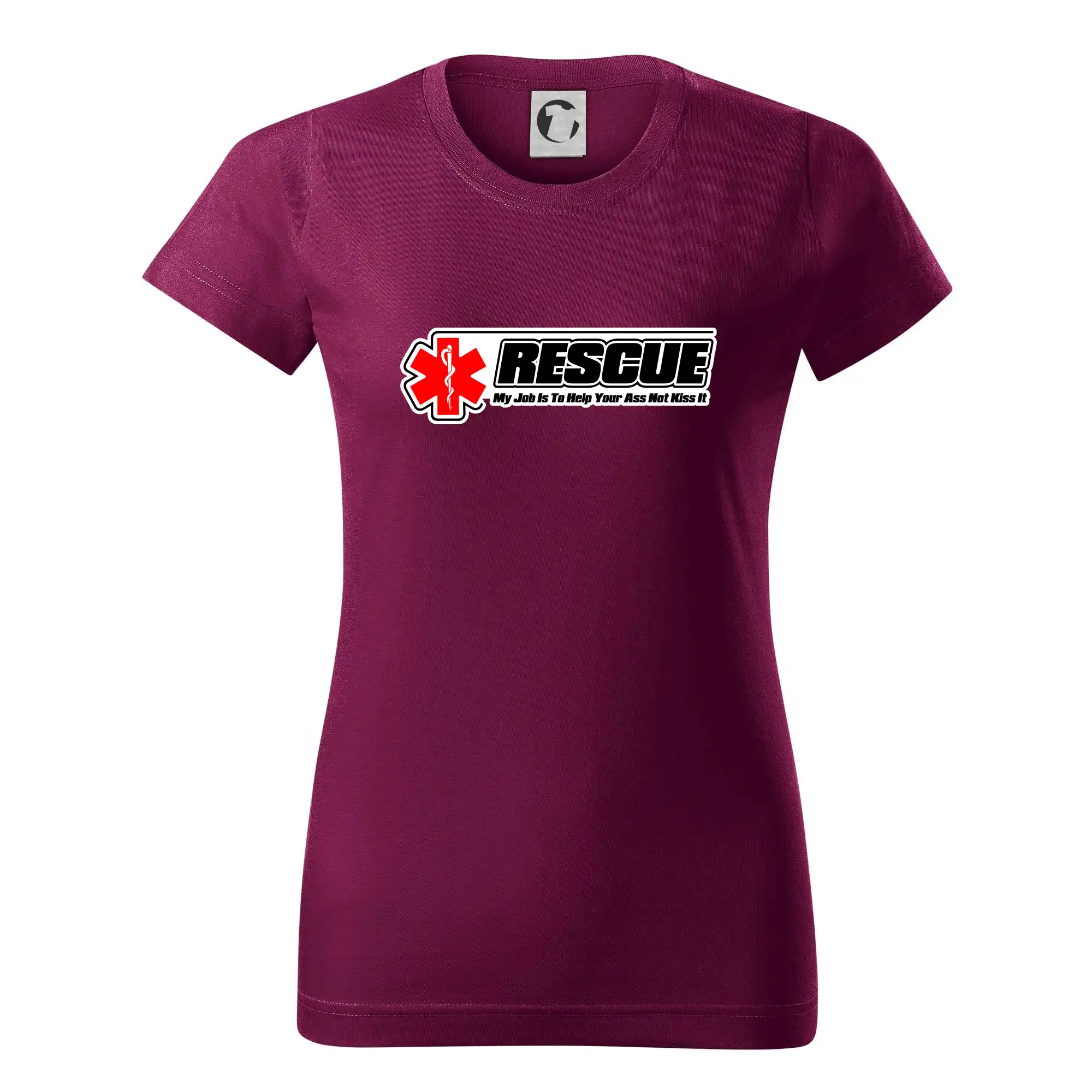Tričká a mikiny pre záchranárov a lekárov - Kvalitné oblečenie pre zdravotníkov - Rescue My Job Is To Help Your Ass Not Kiss It - Dámske tričko basic - ľahko voľnejšie a dlhšie