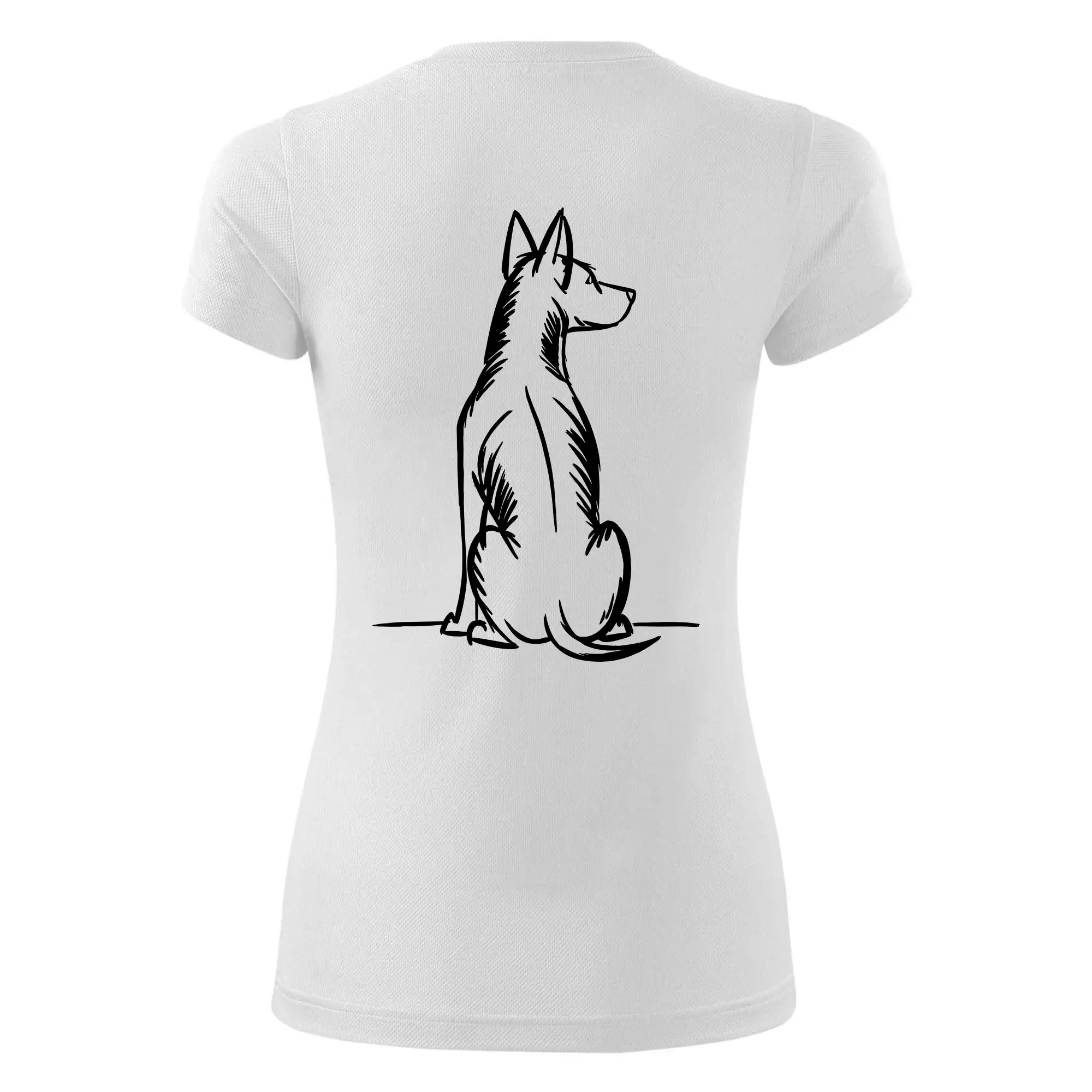 Pes kreslený zezadu