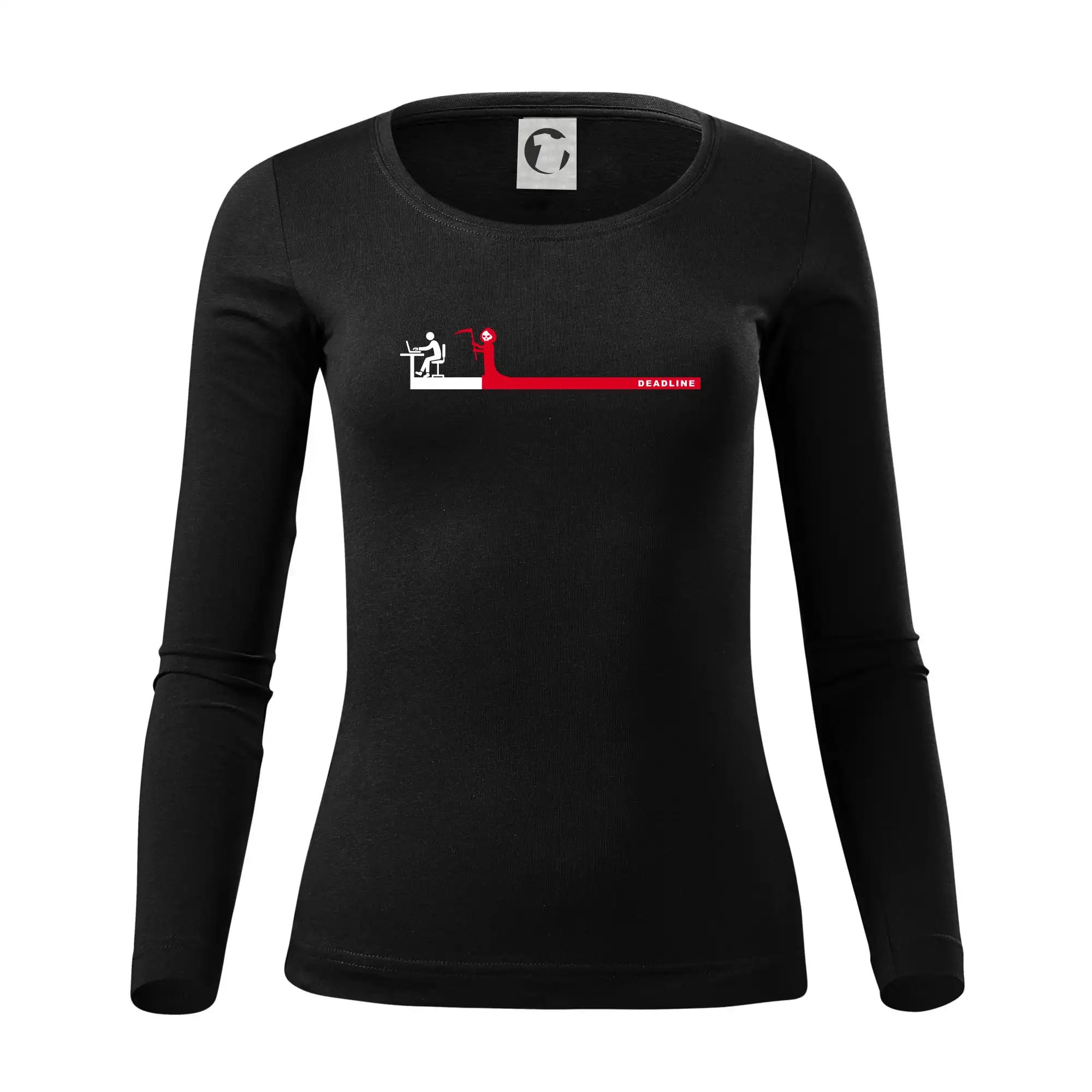 Práca - deadline (Hana-creative) - Dámske tričko FIT-T LS - zužené
