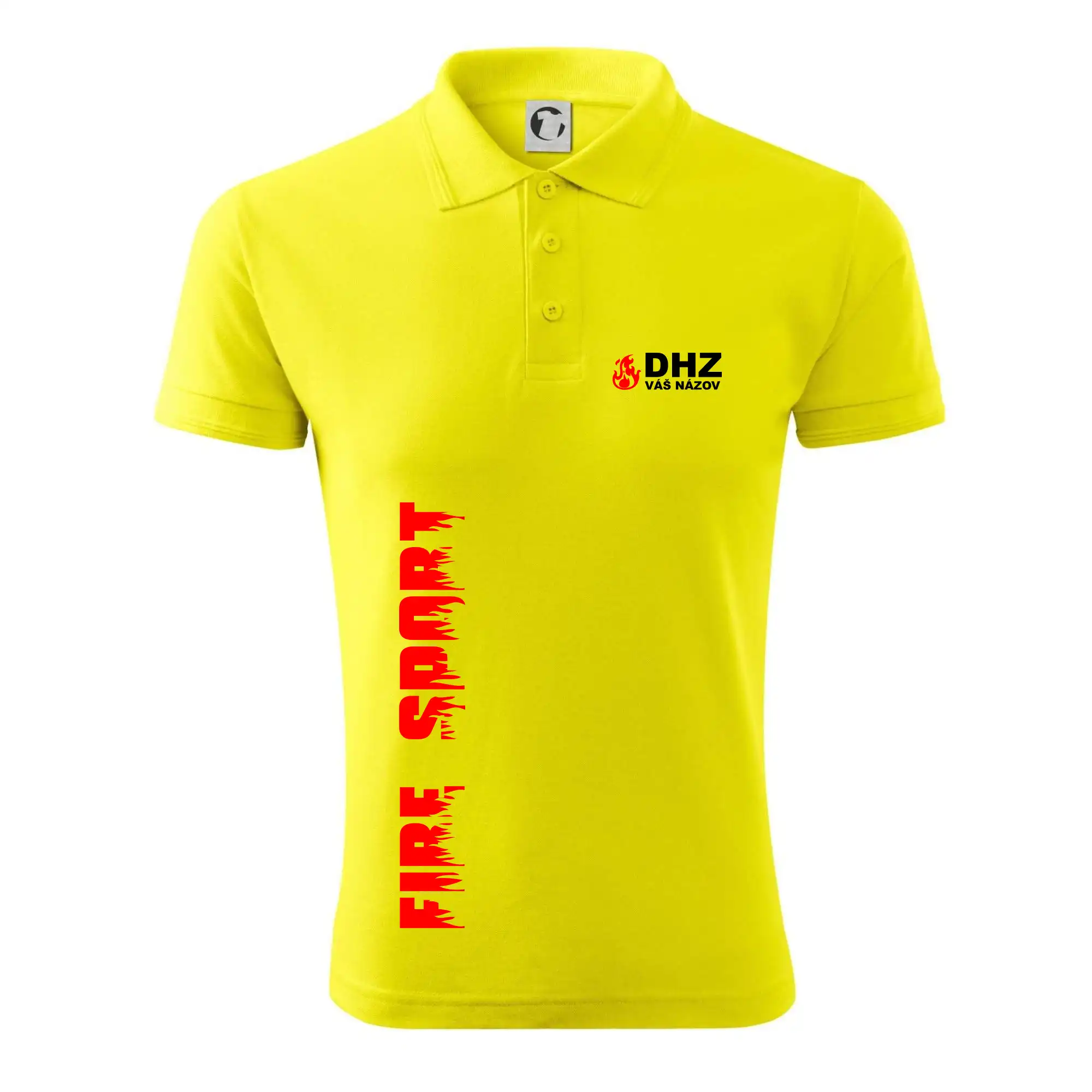 Originálne tričká pre hasičov - DHZ (oheň, firesport, názov sboru - vlastný nápis) - Polokošeľa pánska Pique Polo 203