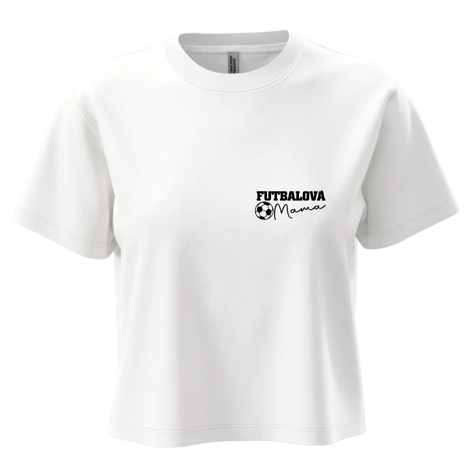 Tričká a mikiny pre mamičky - Futbalová mama - jedna dcéra (vaše meno a číslo) - Boxy cropped tričko OVERSIZE