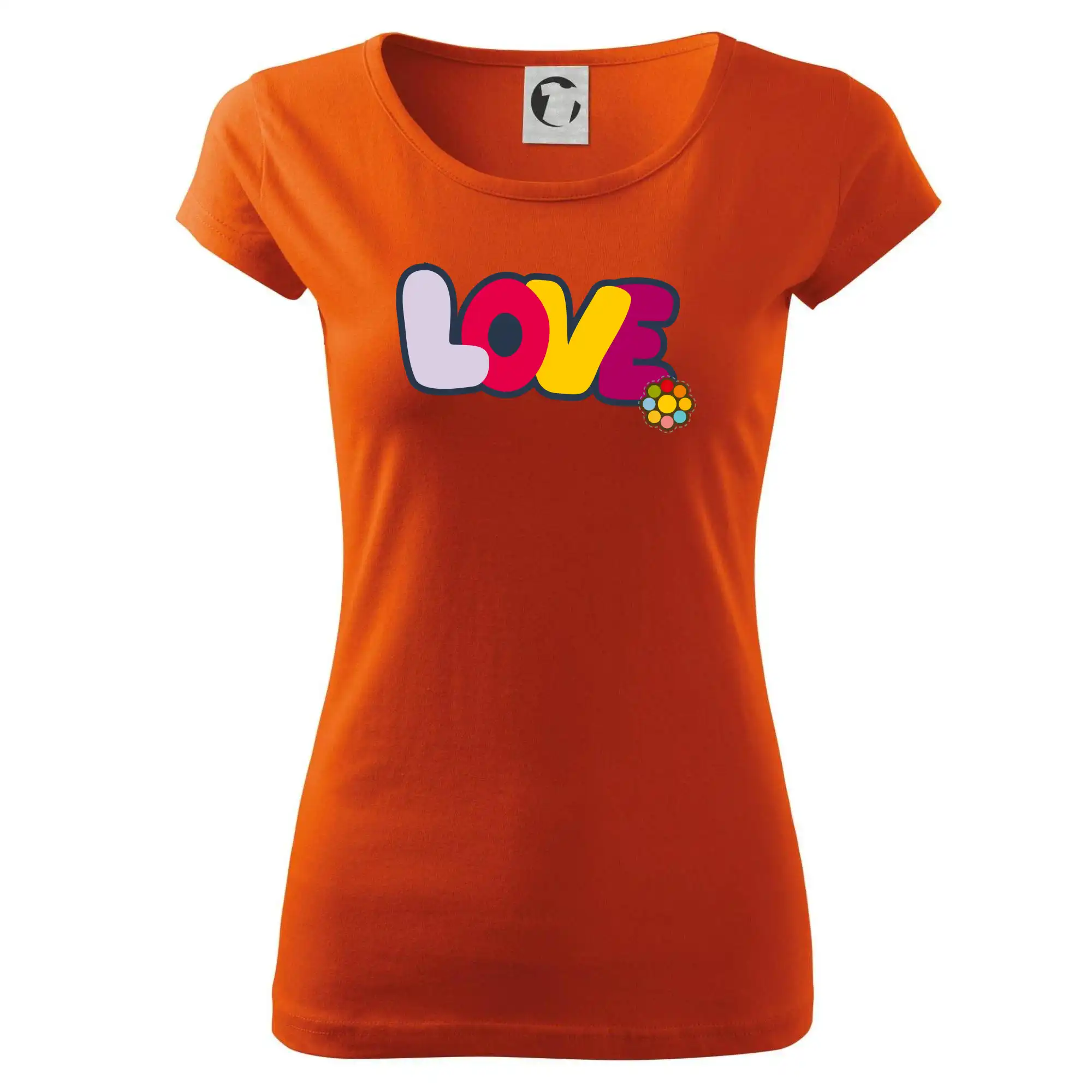 Love nápis s květinou