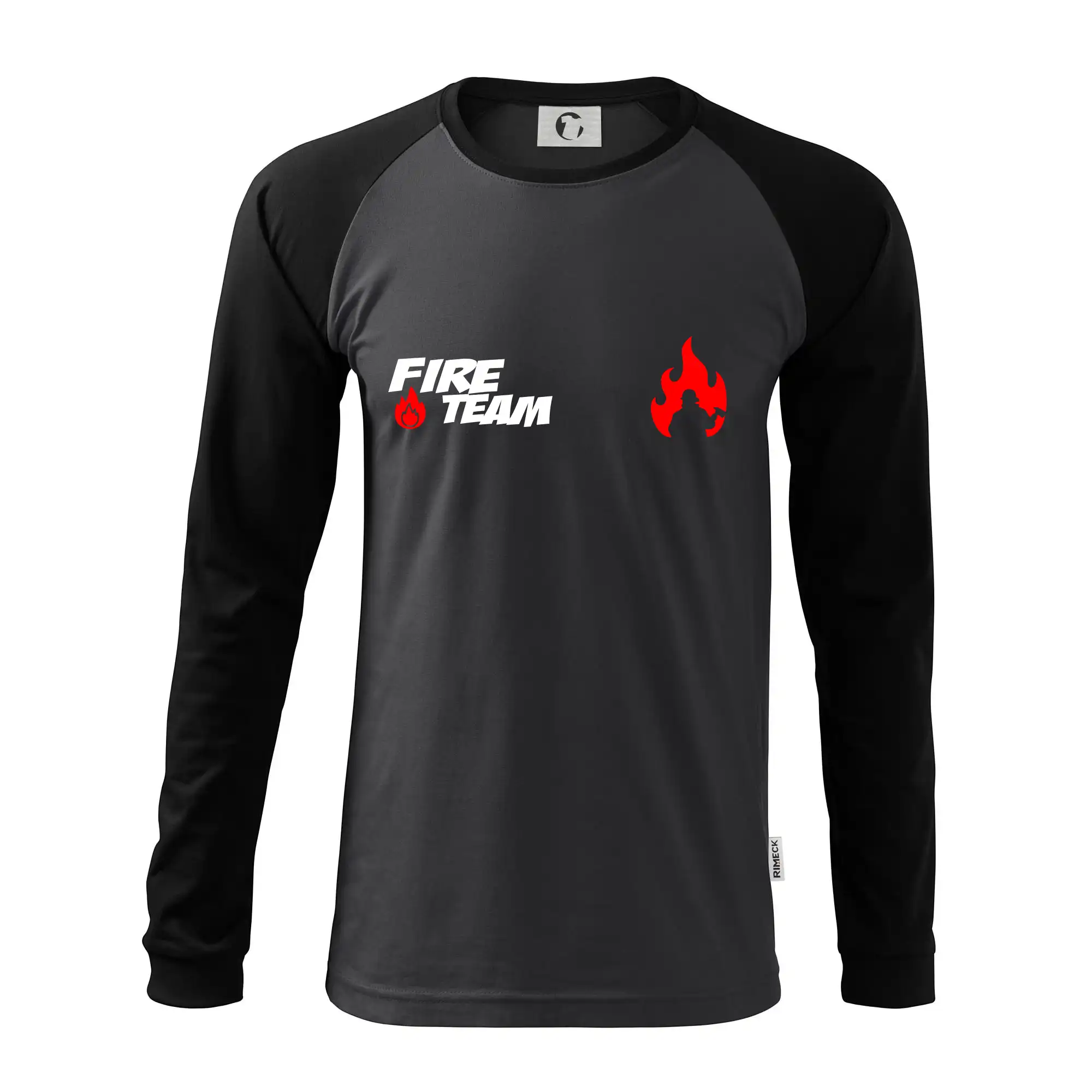 Originálne tričká pre hasičov - Fire Team plamen - Pánske tričko s dlhým rukávom LS130