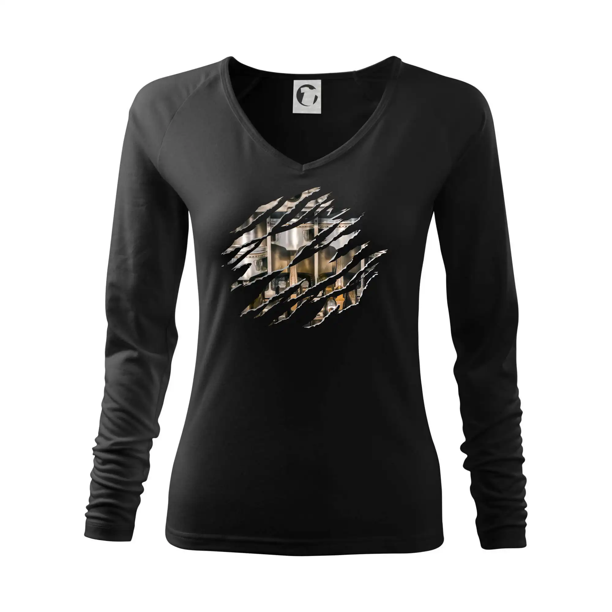 Auto tričká - Roztrhnuté triko - piesty - Tričko dámske Elegance