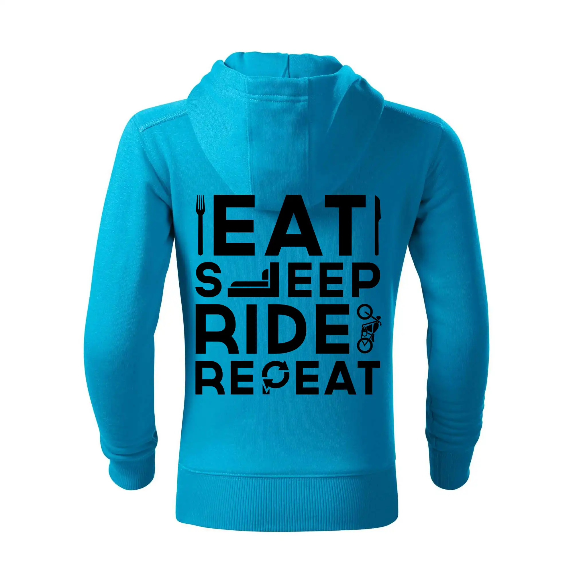 Eat sleep repeat - Eat sleep ride moto - Mikina detská s kapucňou a zipsom