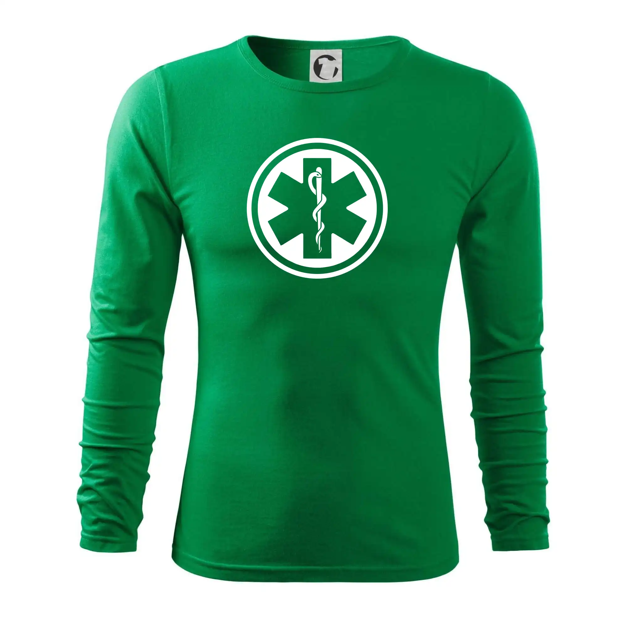 Tričká a mikiny pre záchranárov a lekárov - Kvalitné oblečenie pre zdravotníkov - Rescue logo samostatné guľaté - Tričko s dlhým rukávom FIT-T long sleeve