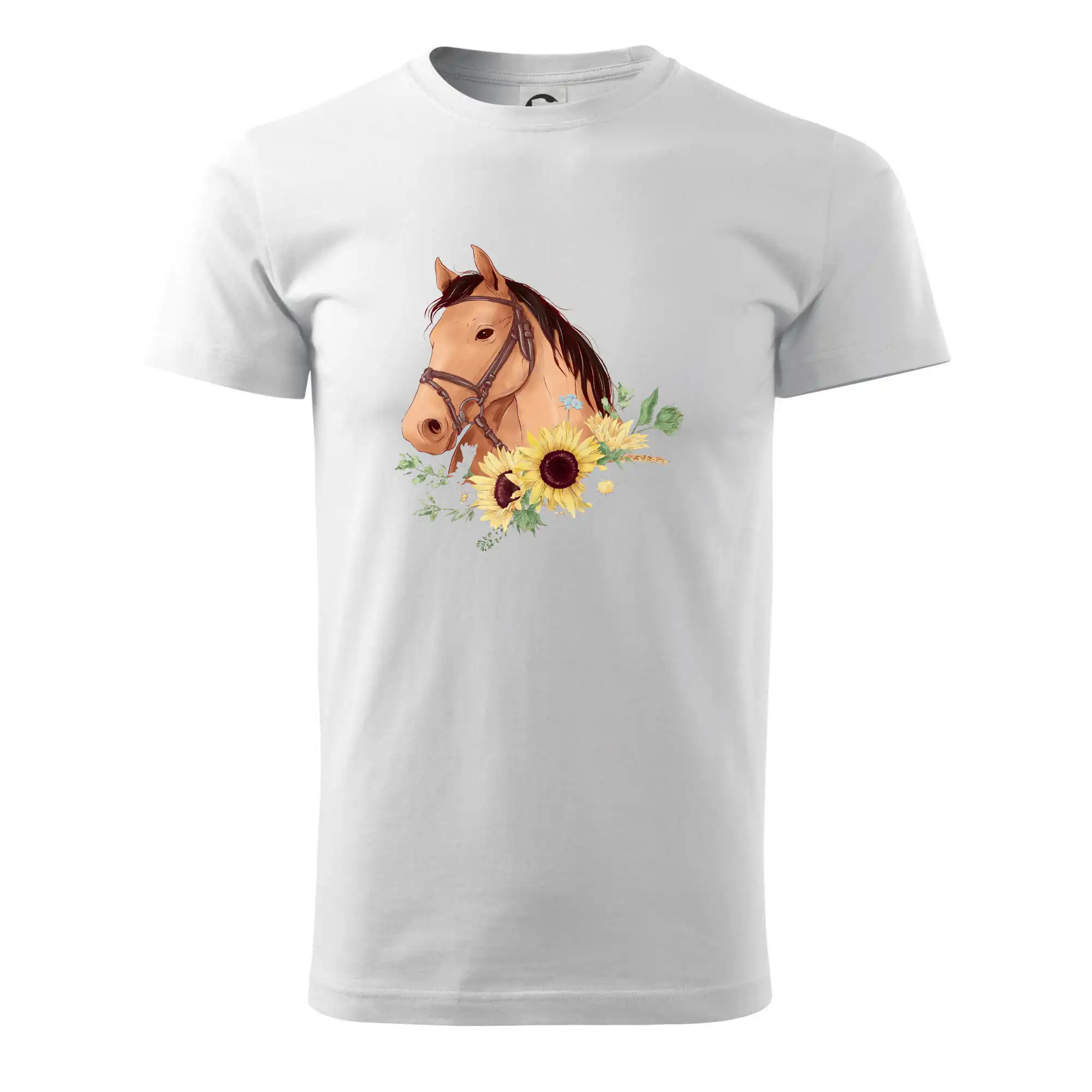 Tričká s koňmi - Hlava koňa a slnečnice - Tričko extra veľké  (5-8XL)