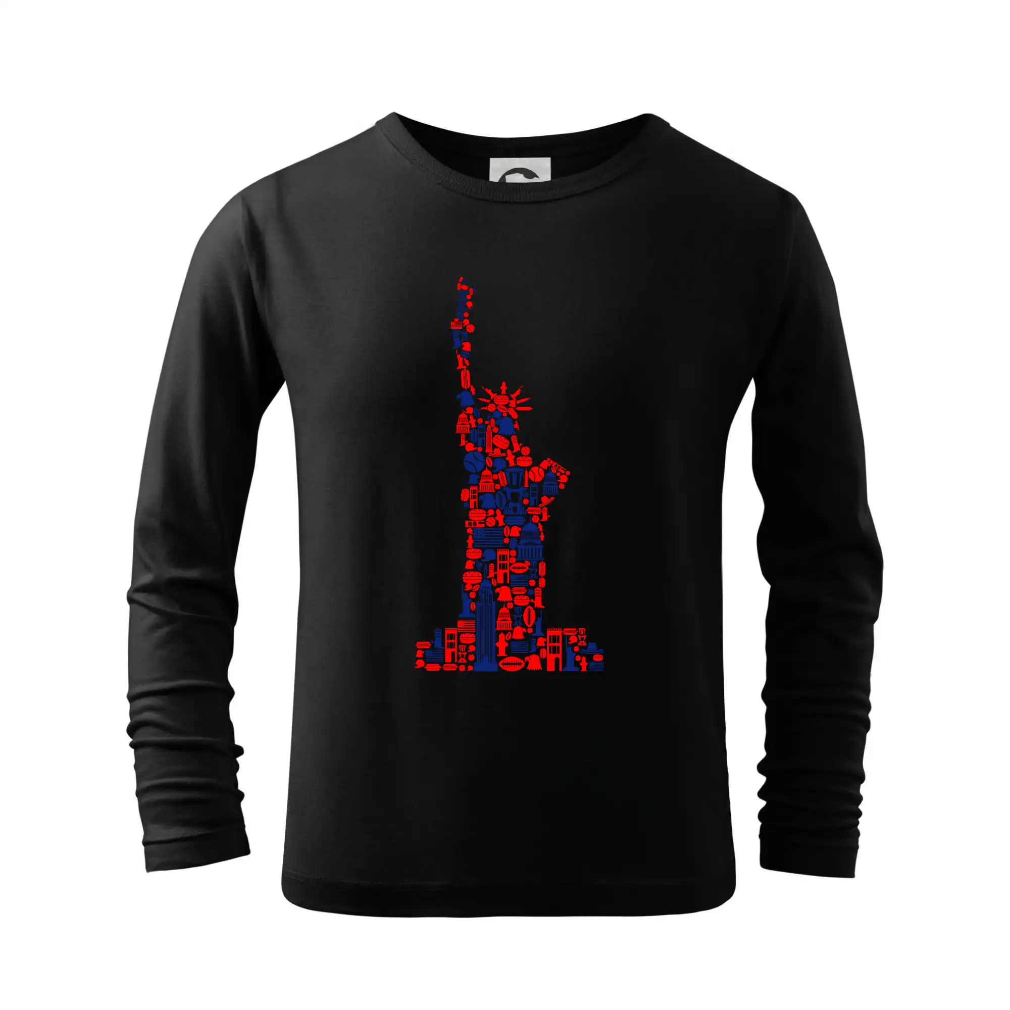 Tričká USA - Socha svobody - New york ikony - Tričko detské Long Sleeve
